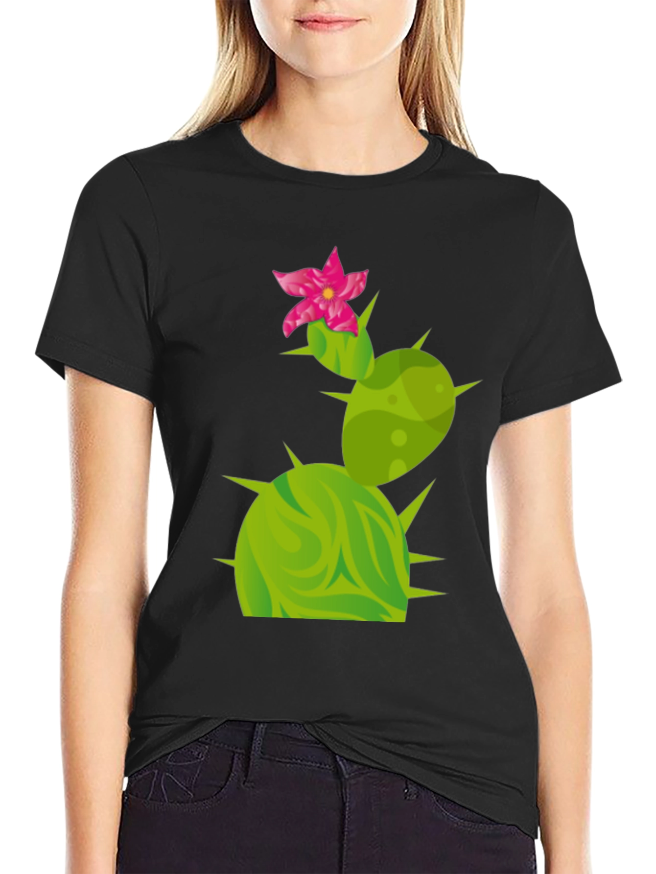 Cactus Flower Graphic Tee - Trendy Desert Style