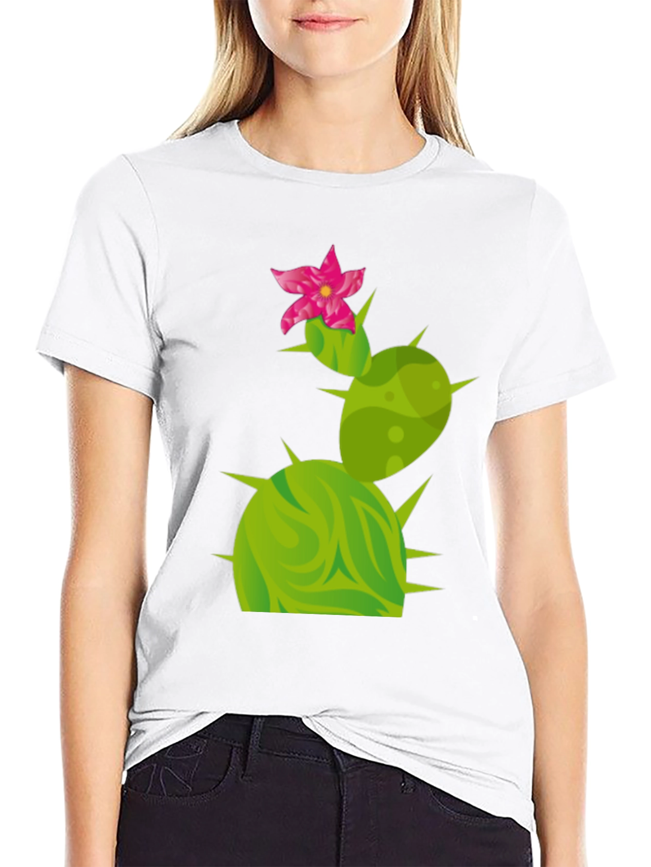 Cactus Flower Graphic Tee - Trendy Desert Style