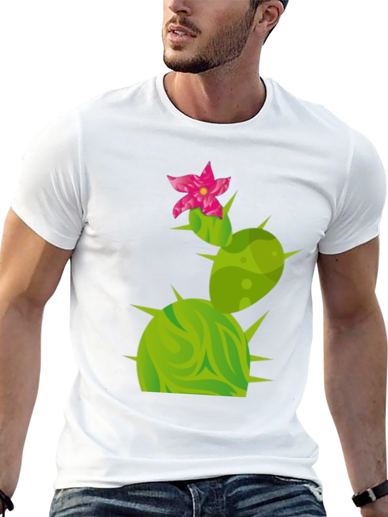 Cactus Flower Graphic Tee - Trendy Desert Style