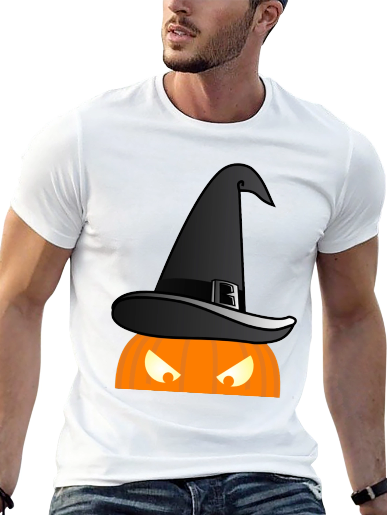 Halloween Witch Hat Pumpkin T-Shirt