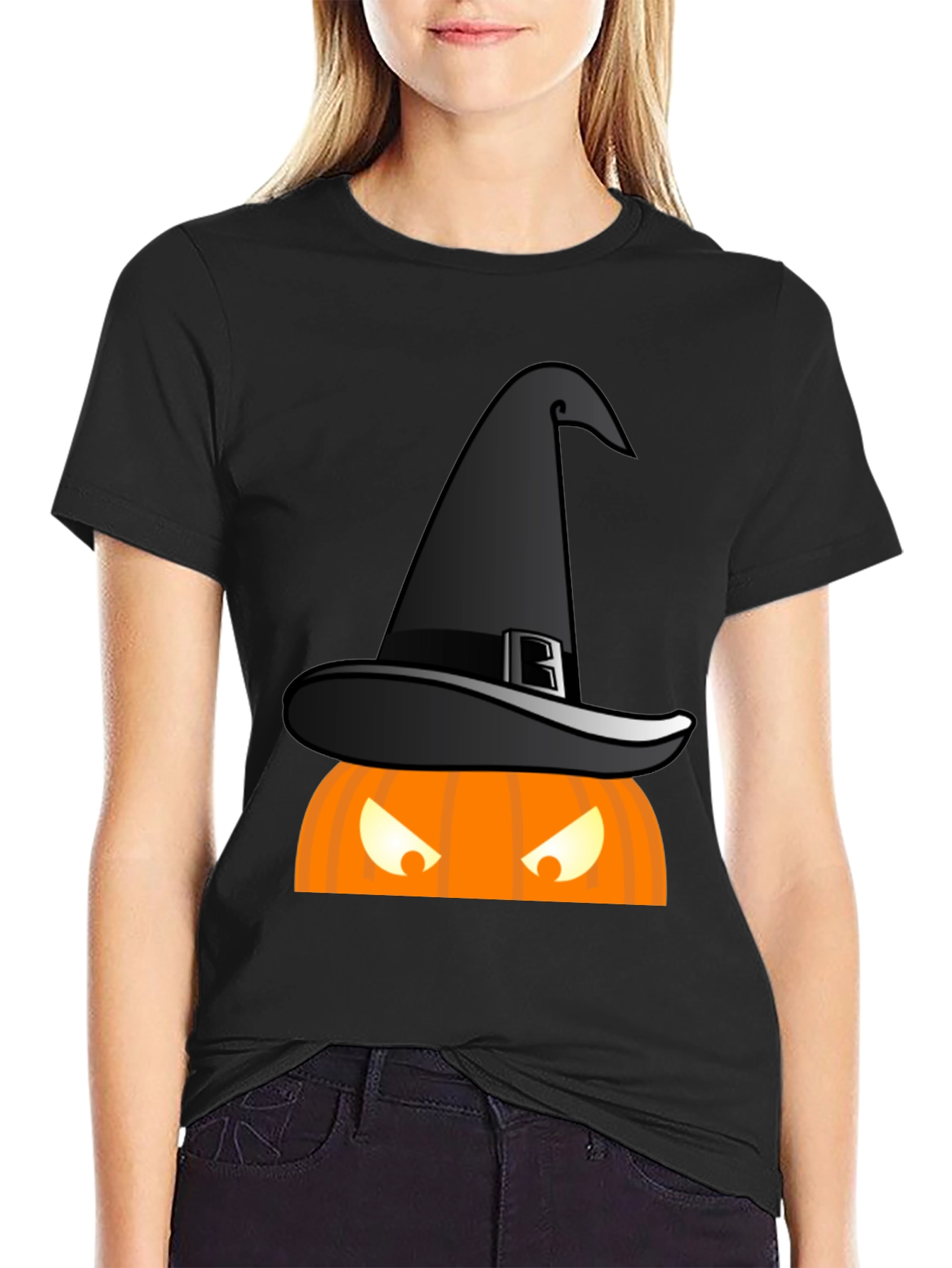 Halloween Witch Hat Pumpkin T-Shirt