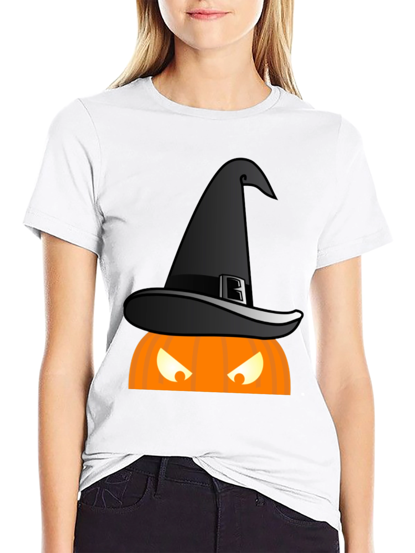 Halloween Witch Hat Pumpkin T-Shirt