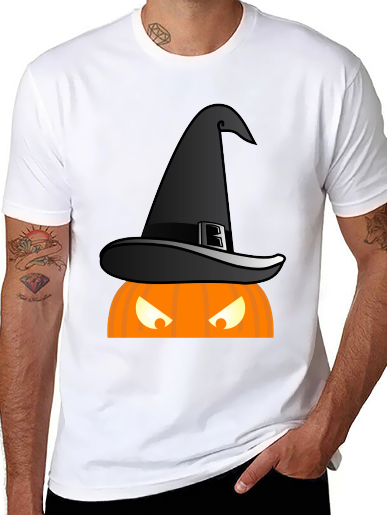 Halloween Witch Hat Pumpkin T-Shirt