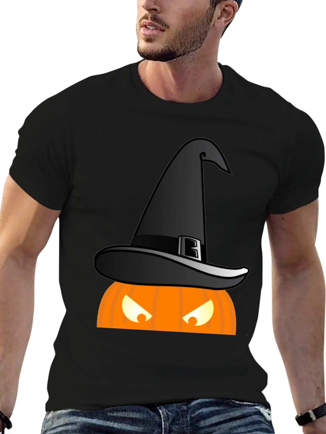 Halloween Witch Hat Pumpkin T-Shirt