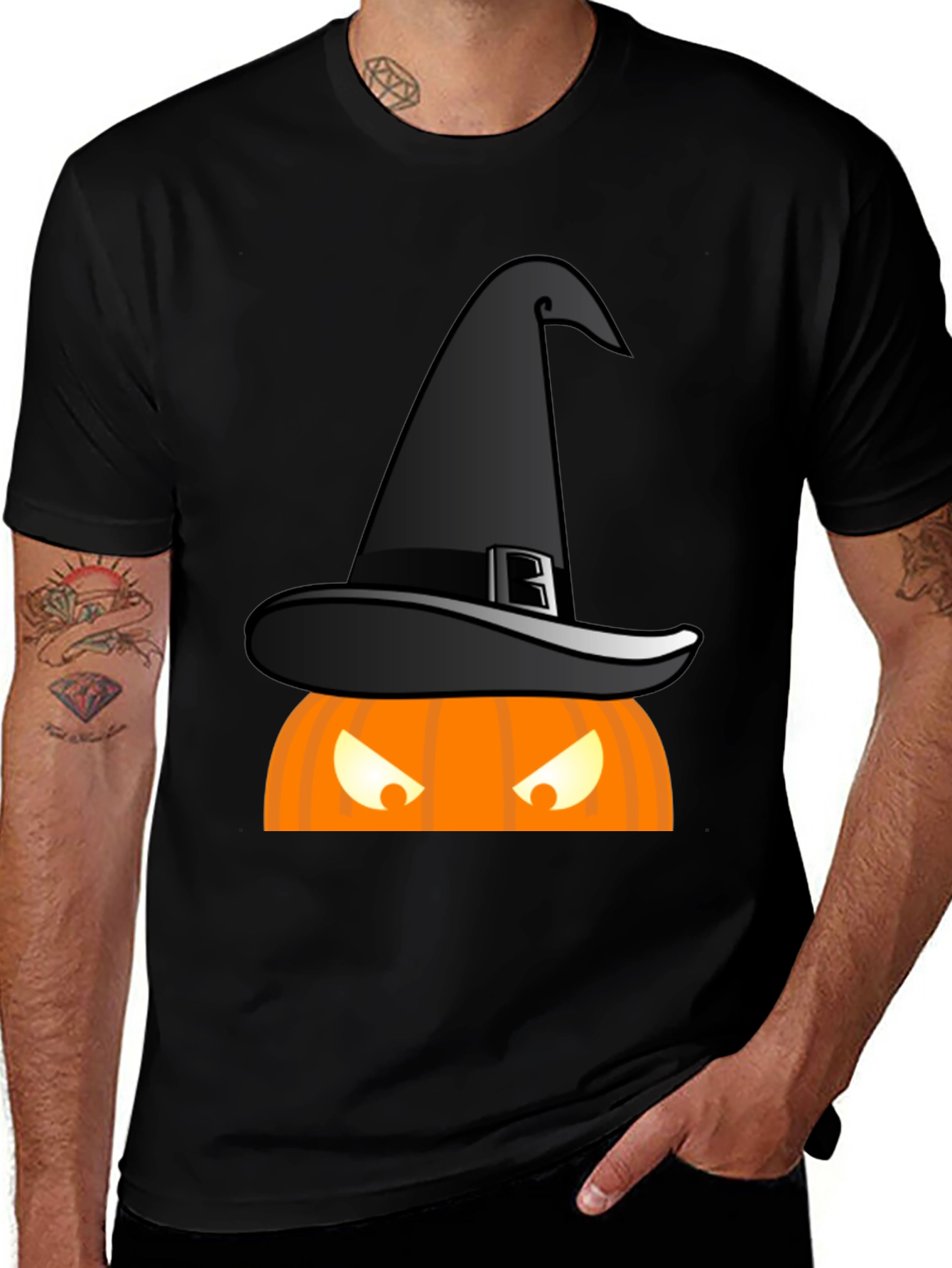 Halloween Witch Hat Pumpkin T-Shirt