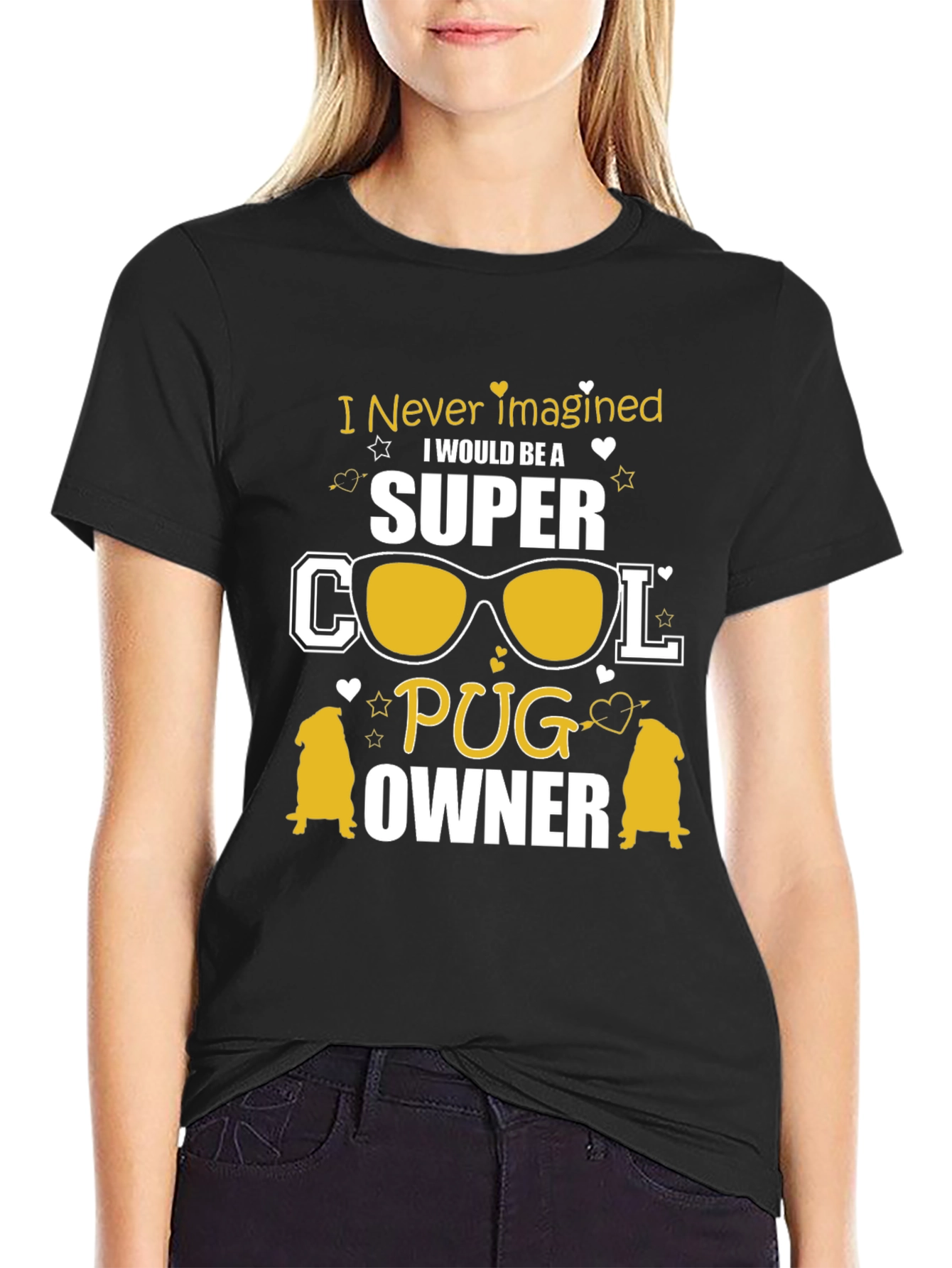 Super Cool Pug Owner Black T-Shirt