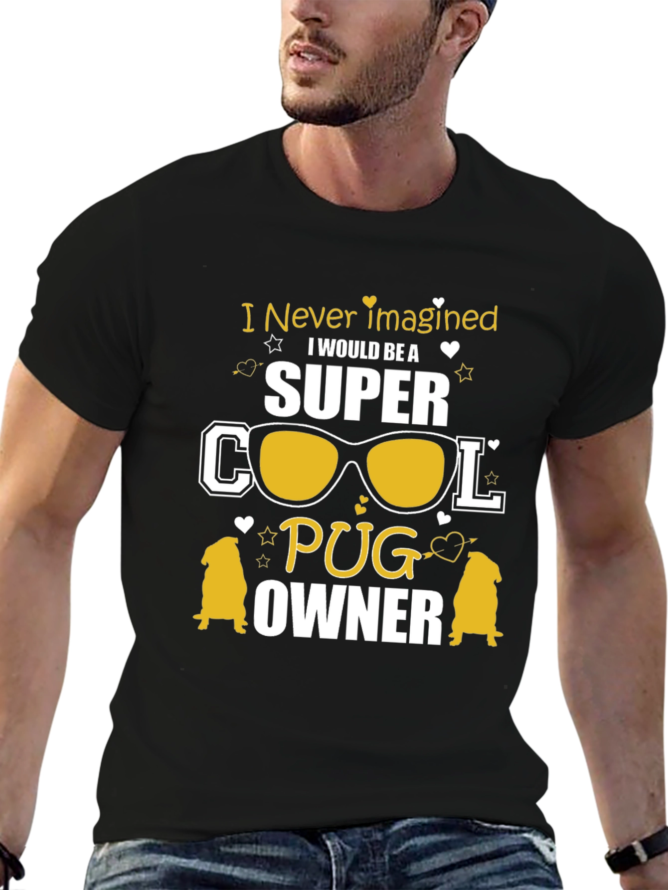 Super Cool Pug Owner Black T-Shirt
