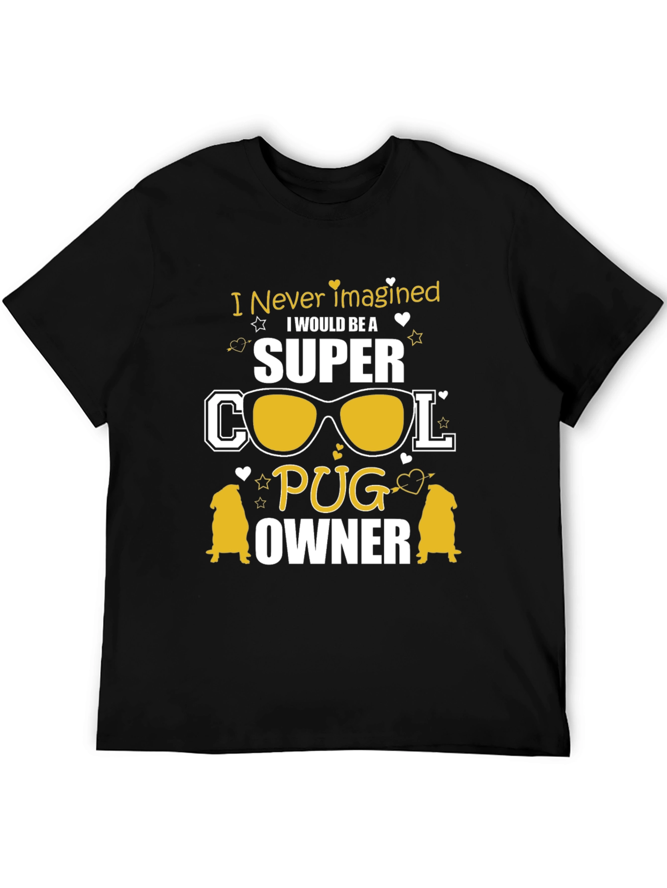 Super Cool Pug Owner Black T-Shirt