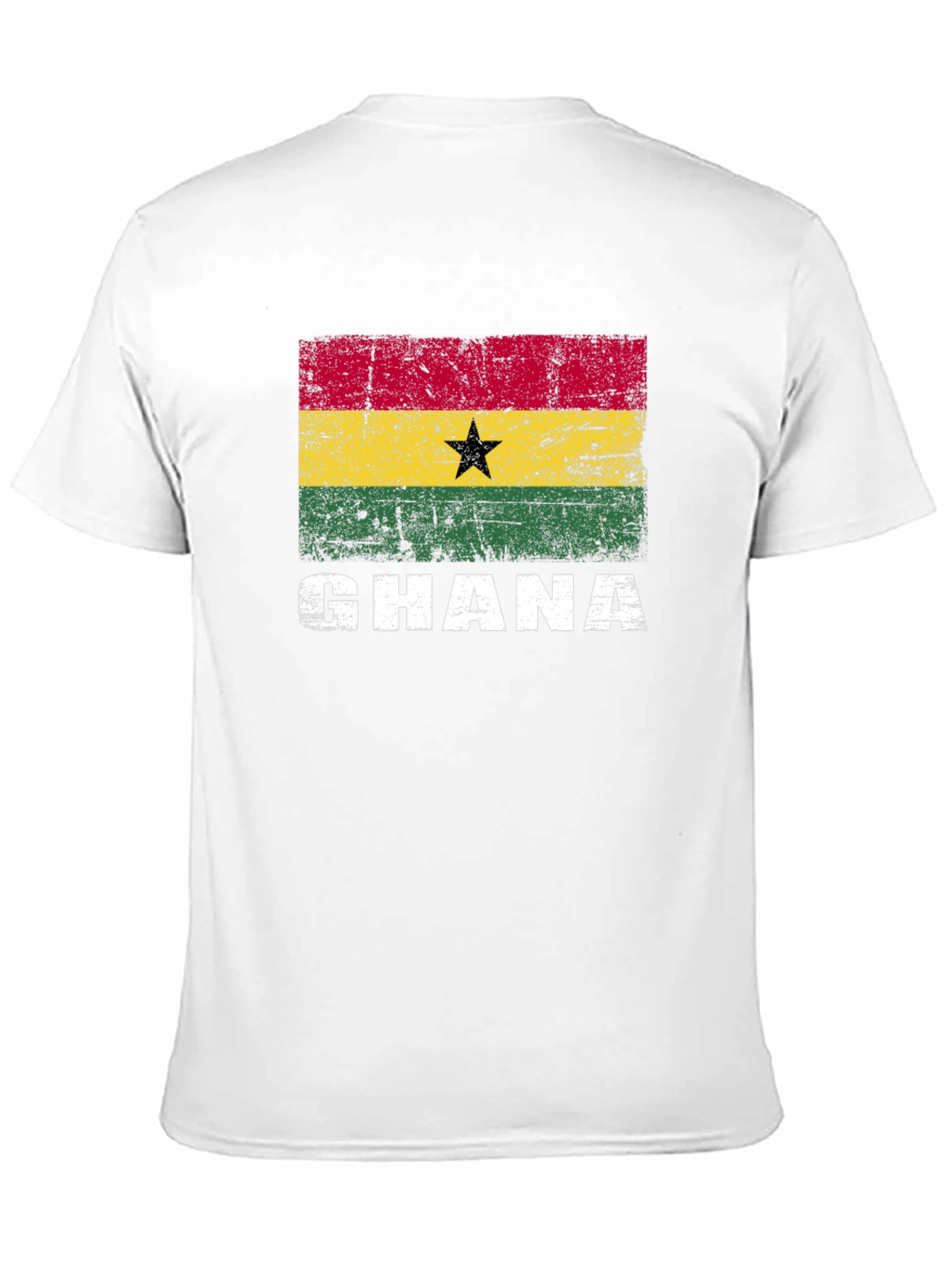 Ghana Flag Graphic T-Shirt - Distressed Design