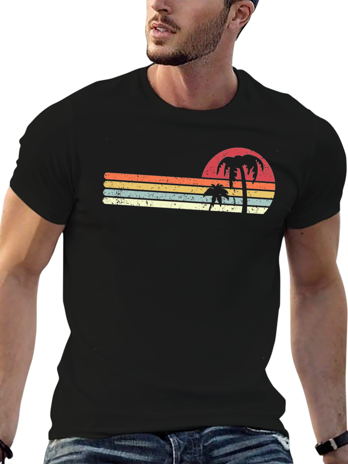 Retro Palm Sunset Graphic Tee