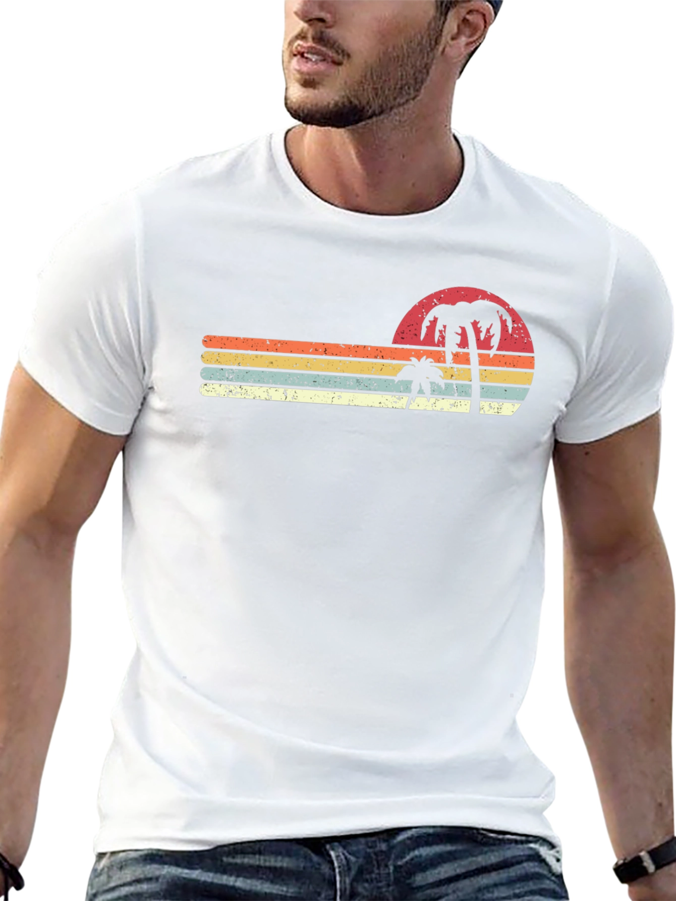 Retro Palm Sunset Graphic Tee