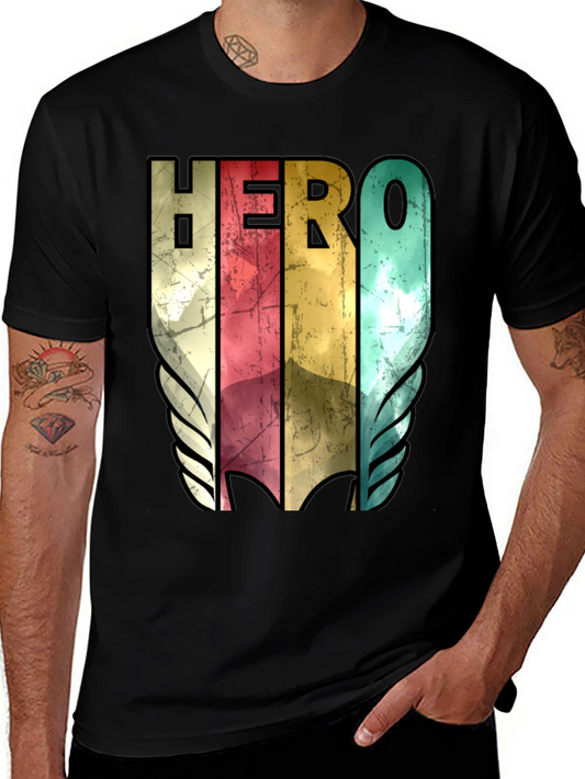 Vintage HERO Graphic Tee - Mens Black T-Shirt