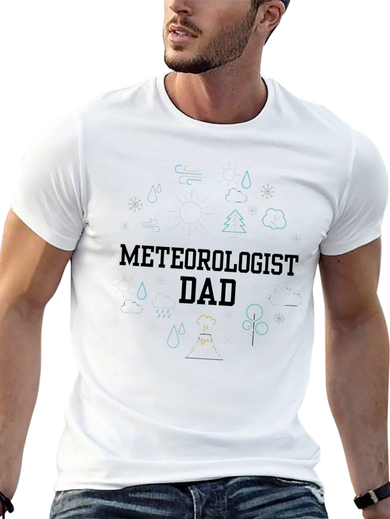 Meteorologist Dad Black T-Shirt