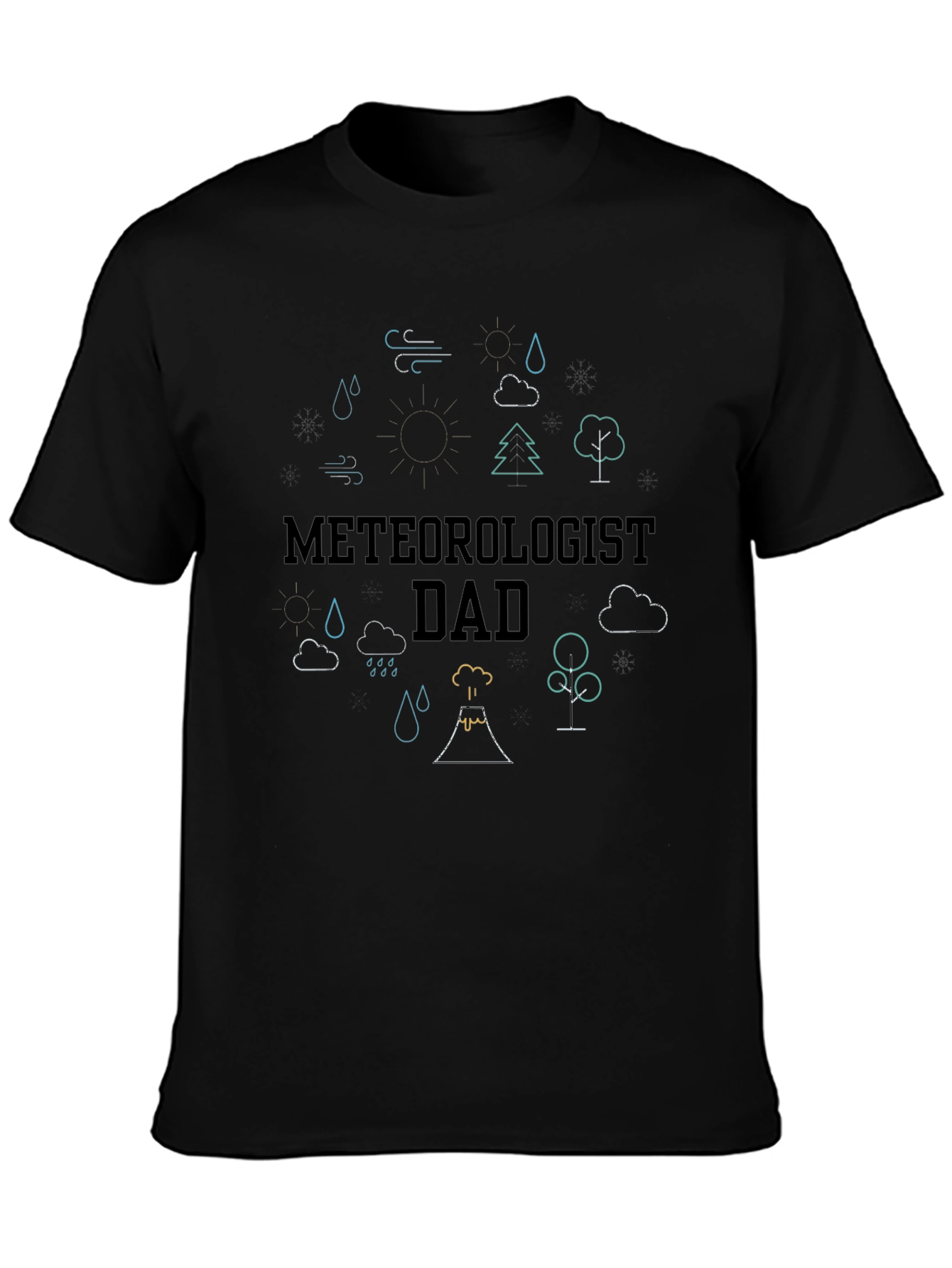 Meteorologist Dad Black T-Shirt