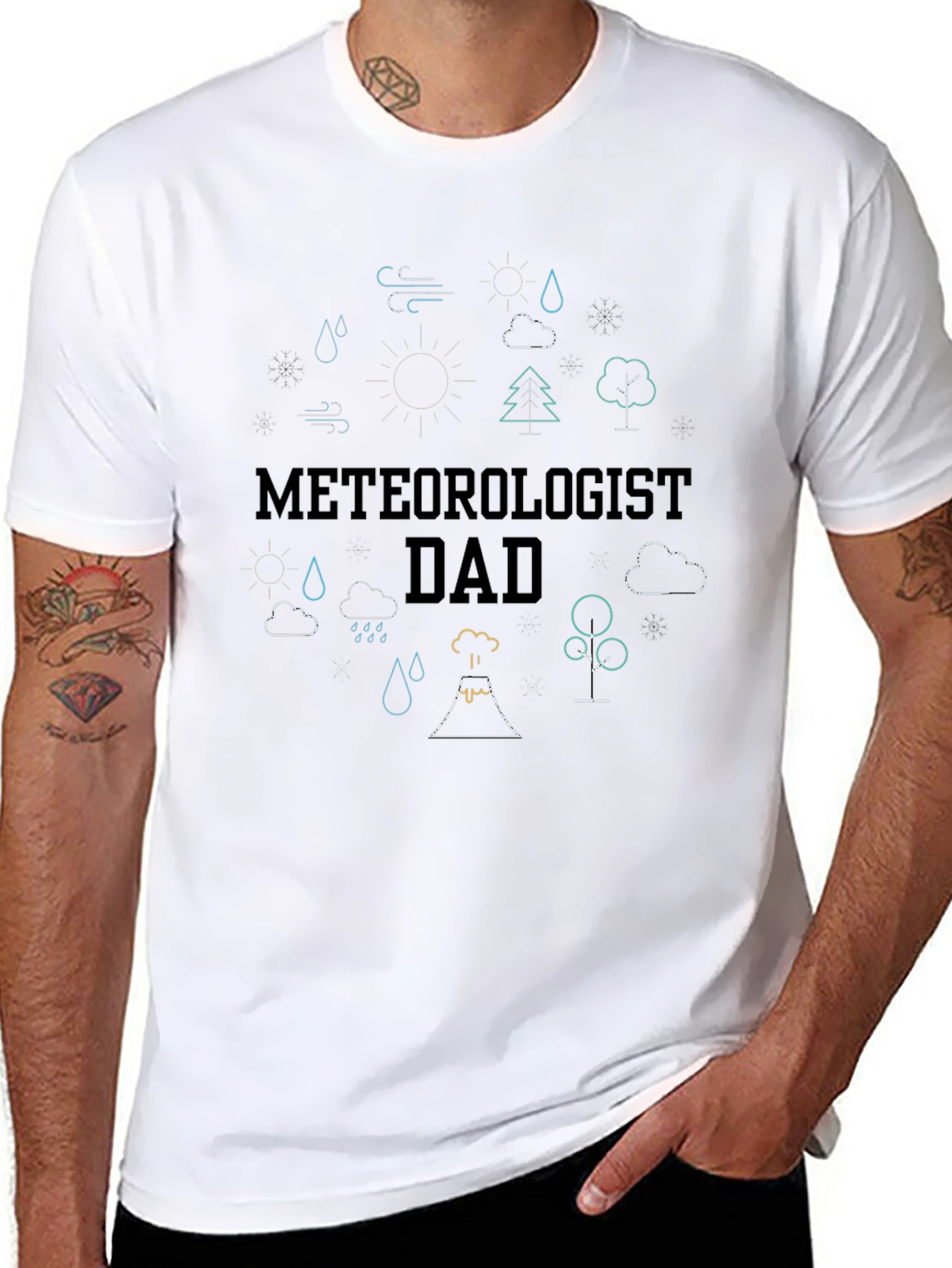 Meteorologist Dad Black T-Shirt