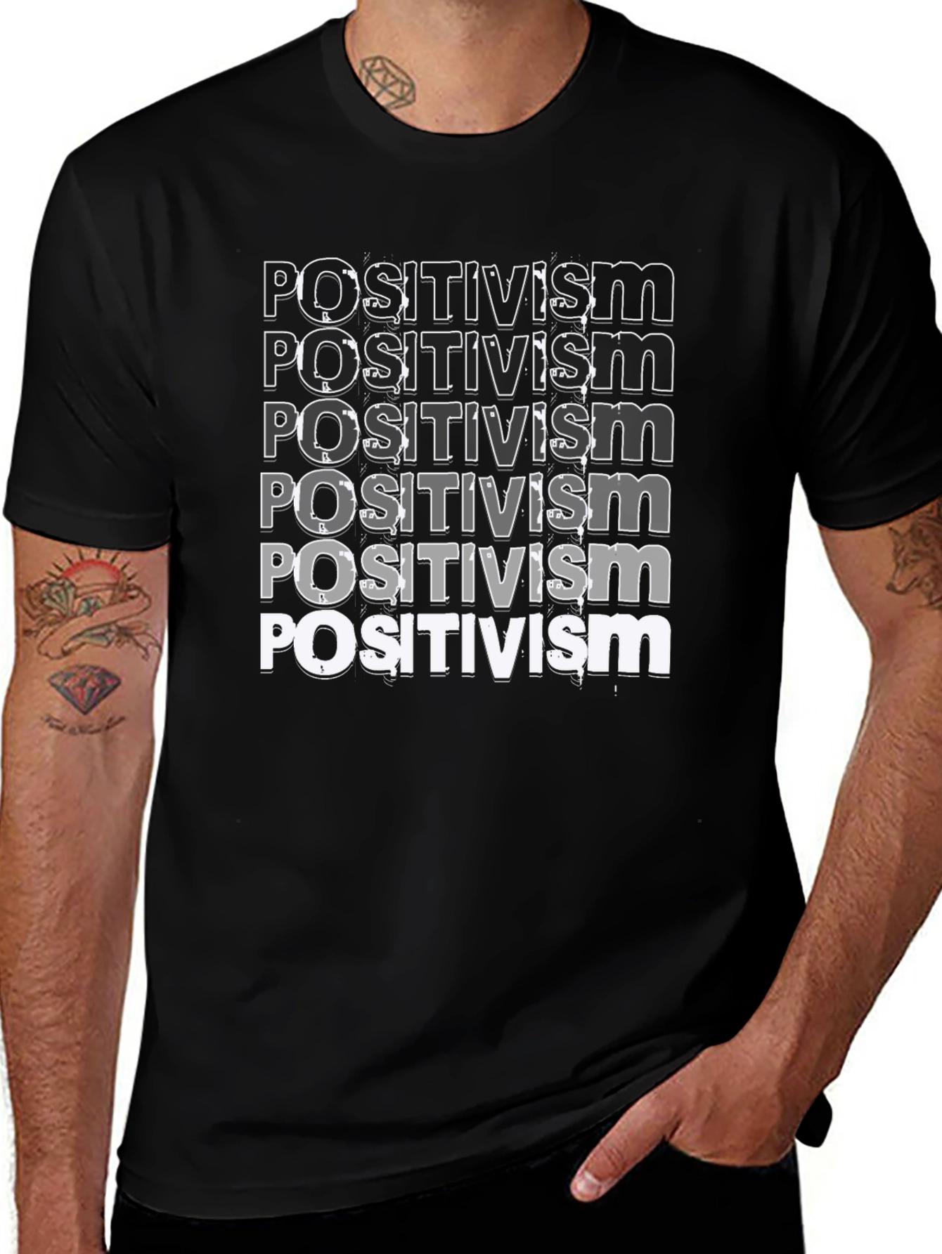 Positivism Graphic Tee - Black Cotton T-Shirt