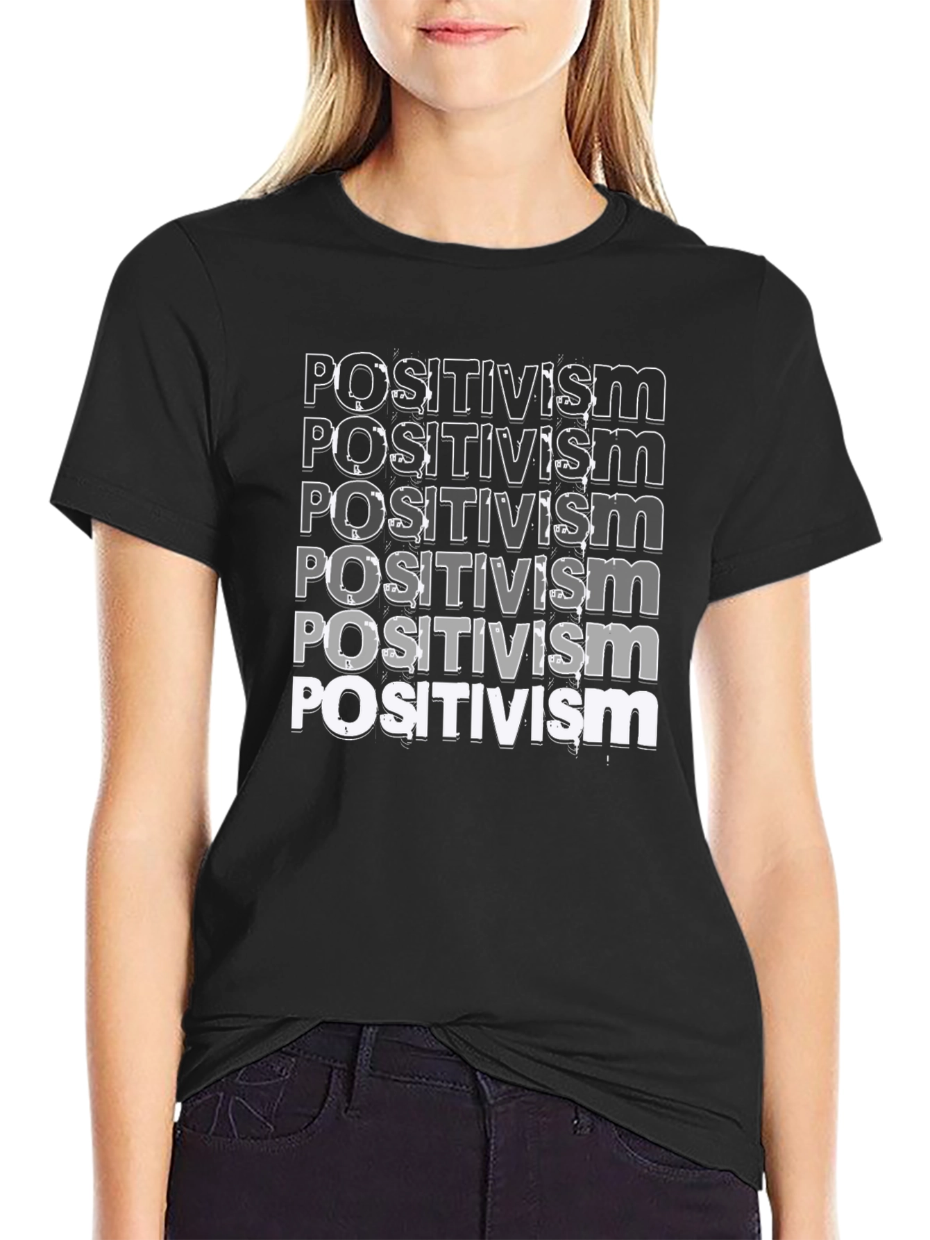 Positivism Graphic Tee - Black Cotton T-Shirt