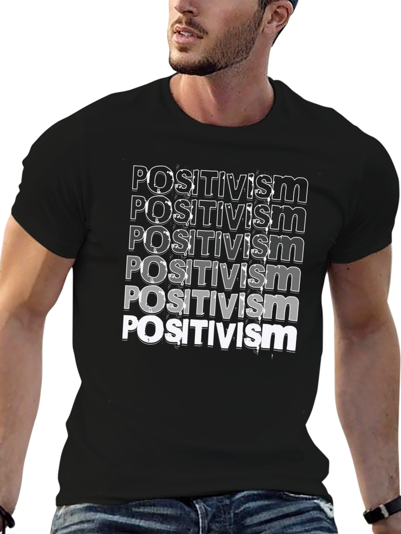 Positivism Graphic Tee - Black Cotton T-Shirt