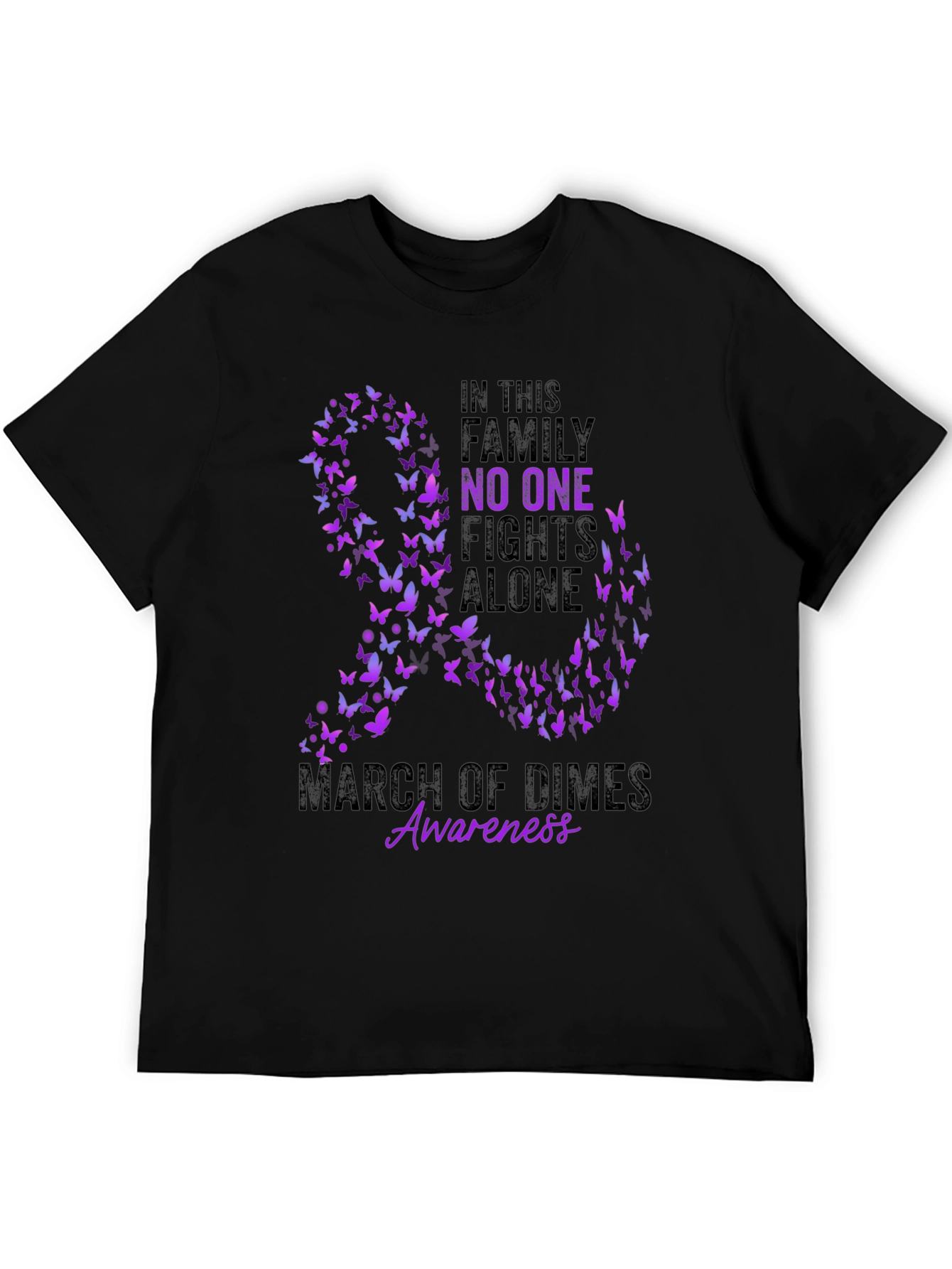 March of Dimes Awareness Butterfly Ribbon T-Shirt