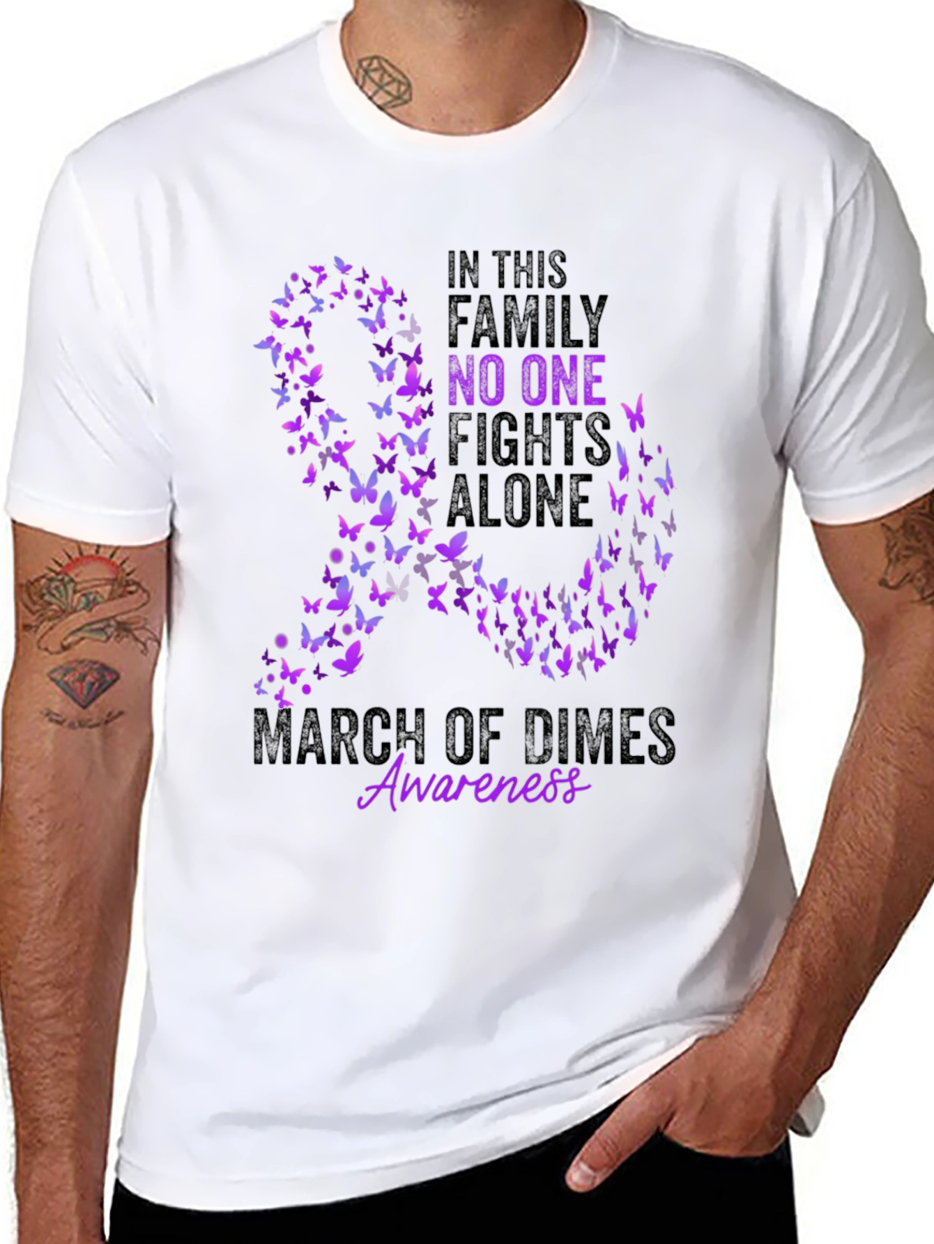 March of Dimes Awareness Butterfly Ribbon T-Shirt