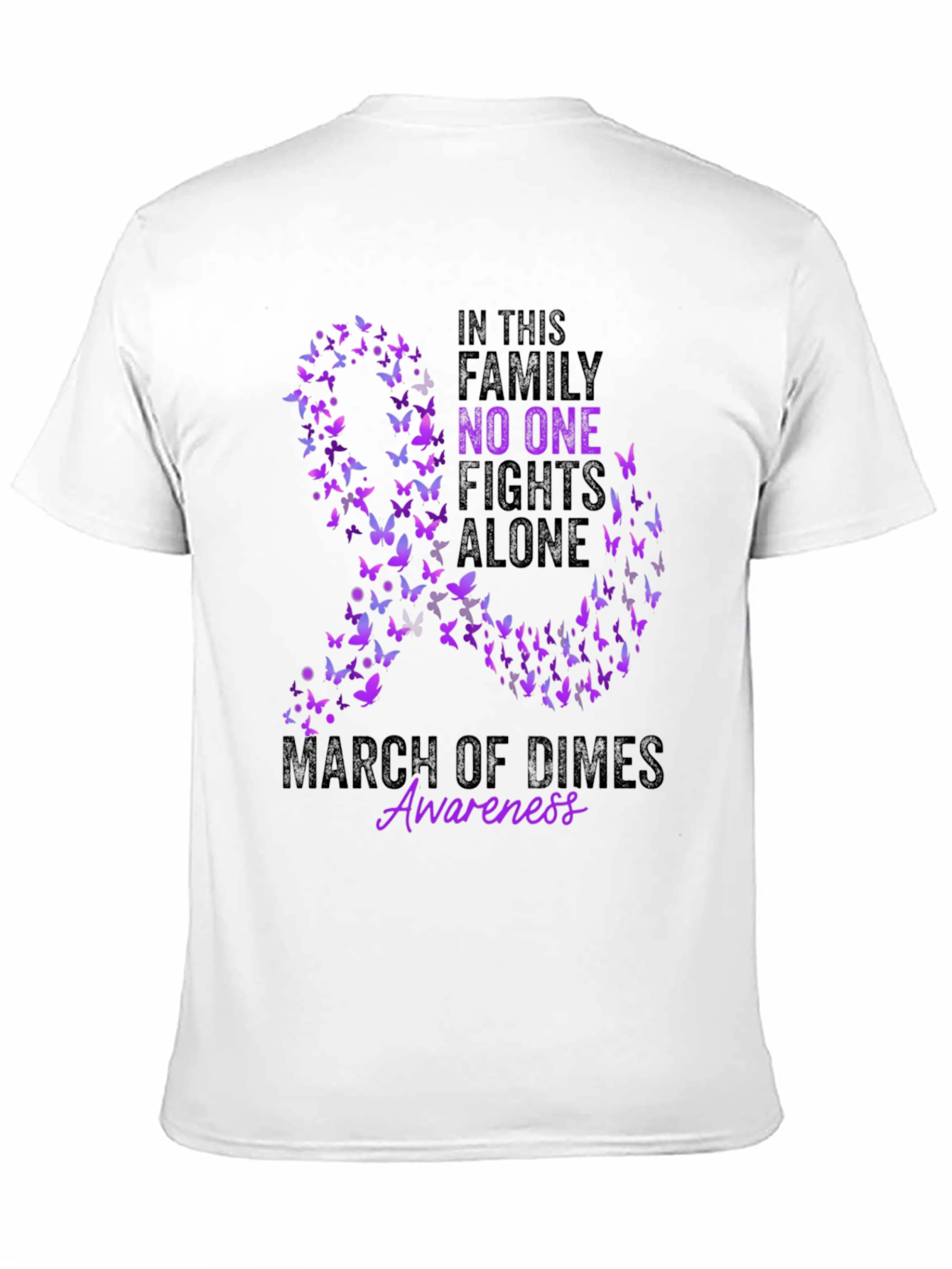 March of Dimes Awareness Butterfly Ribbon T-Shirt