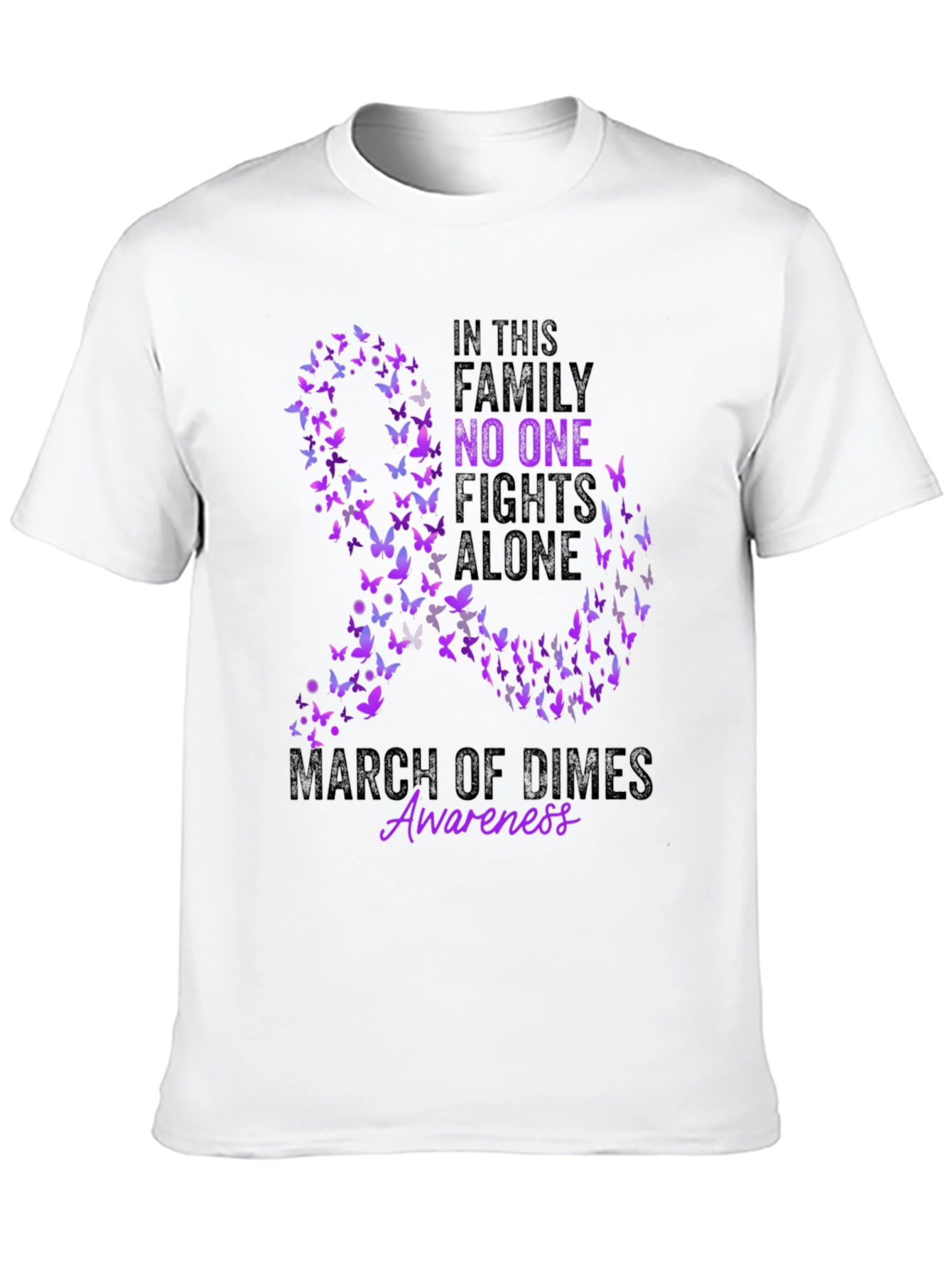March of Dimes Awareness Butterfly Ribbon T-Shirt