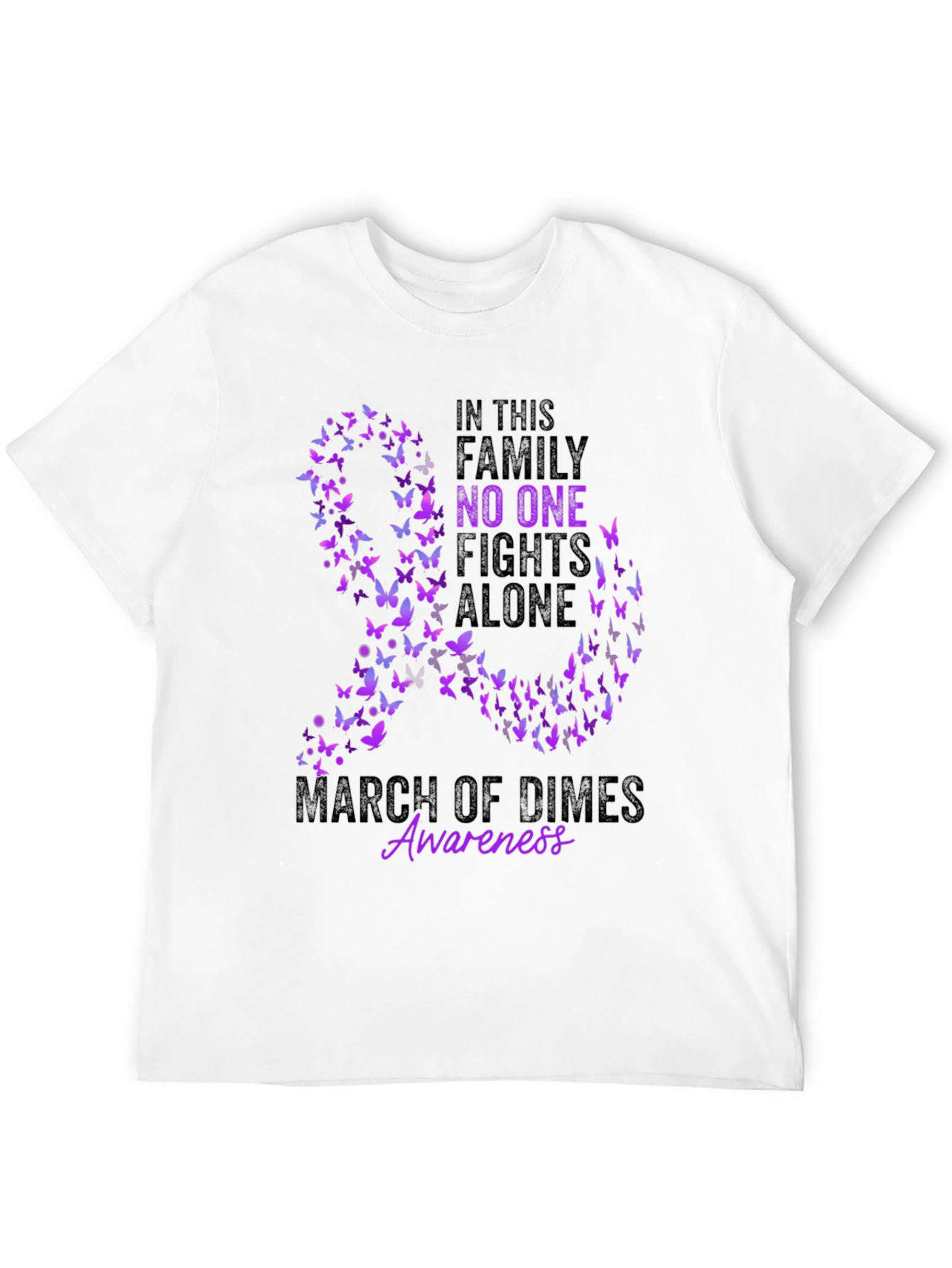 March of Dimes Awareness Butterfly Ribbon T-Shirt