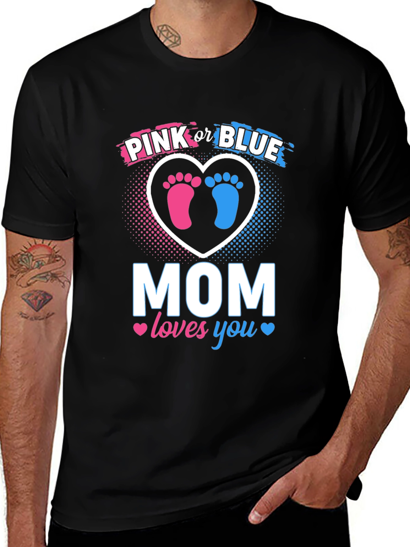 Pink or Blue Mom Loves You T-Shirt