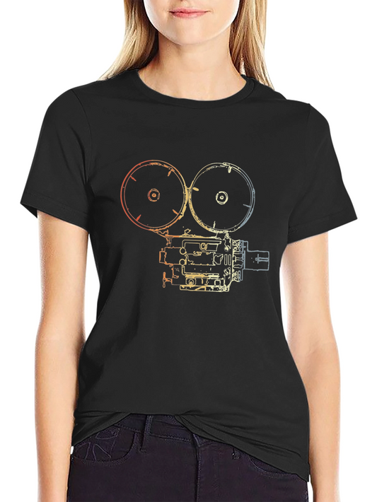 Vintage Film Camera T-Shirt - Retro Movie Tee
