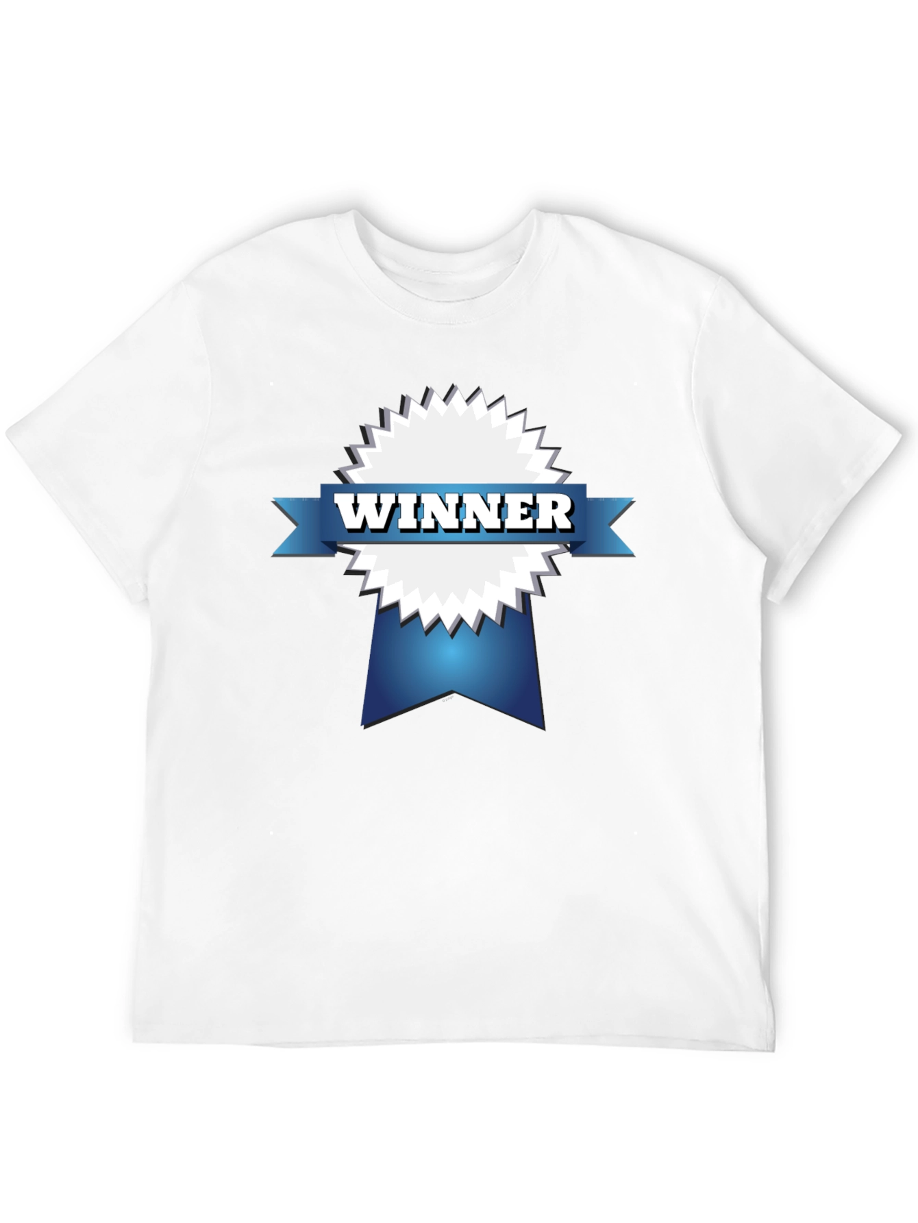 Winner Ribbon Graphic T-Shirt - Black Casual Tee