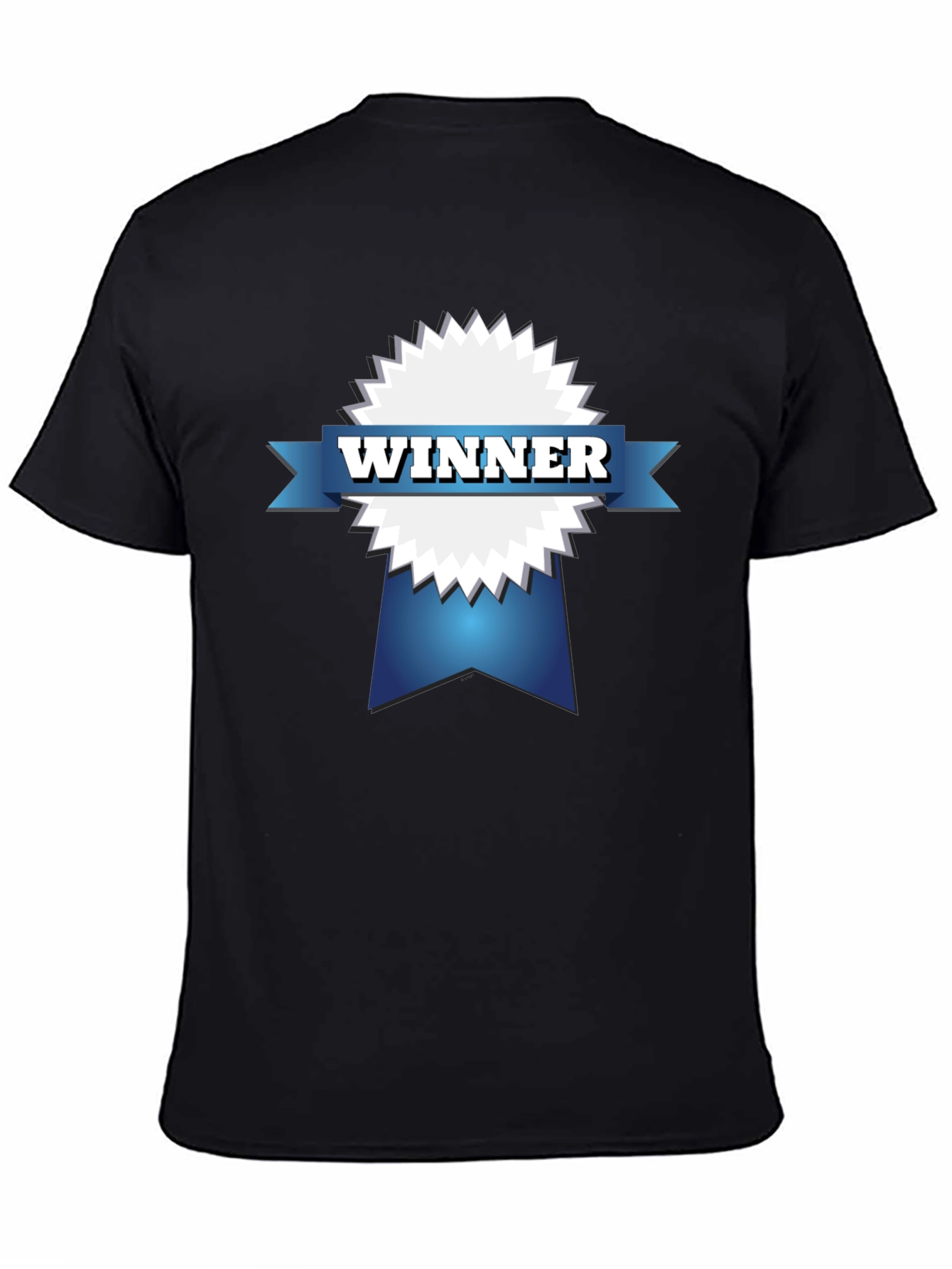 Winner Ribbon Graphic T-Shirt - Black Casual Tee