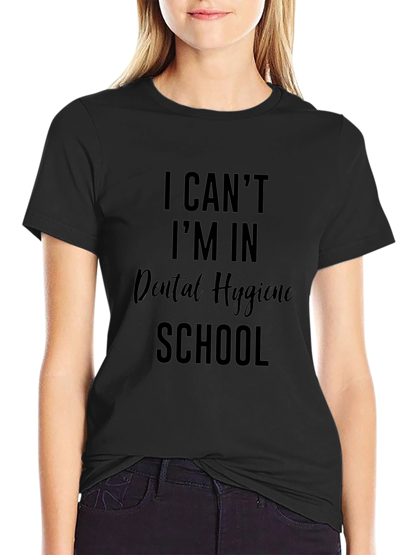 Dental Hygiene School Black Graphic T-Shirt