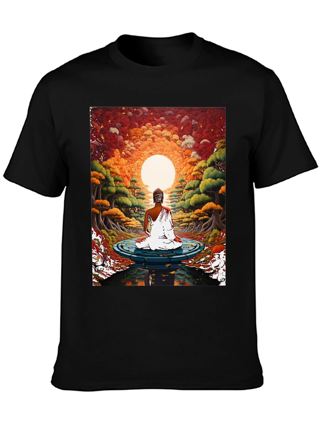 Meditative T-Shirt: Buddha Sunset Design