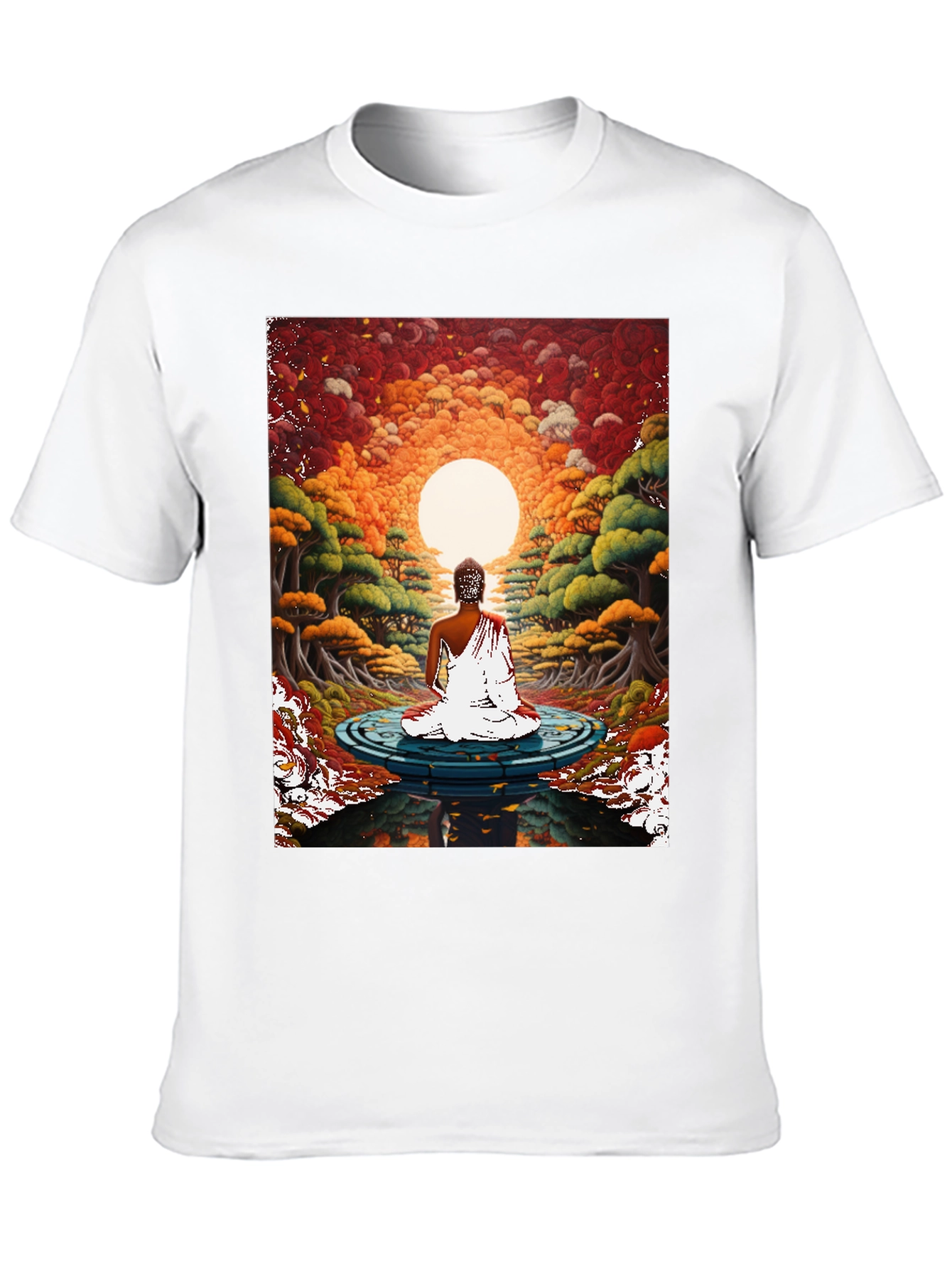 Meditative T-Shirt: Buddha Sunset Design