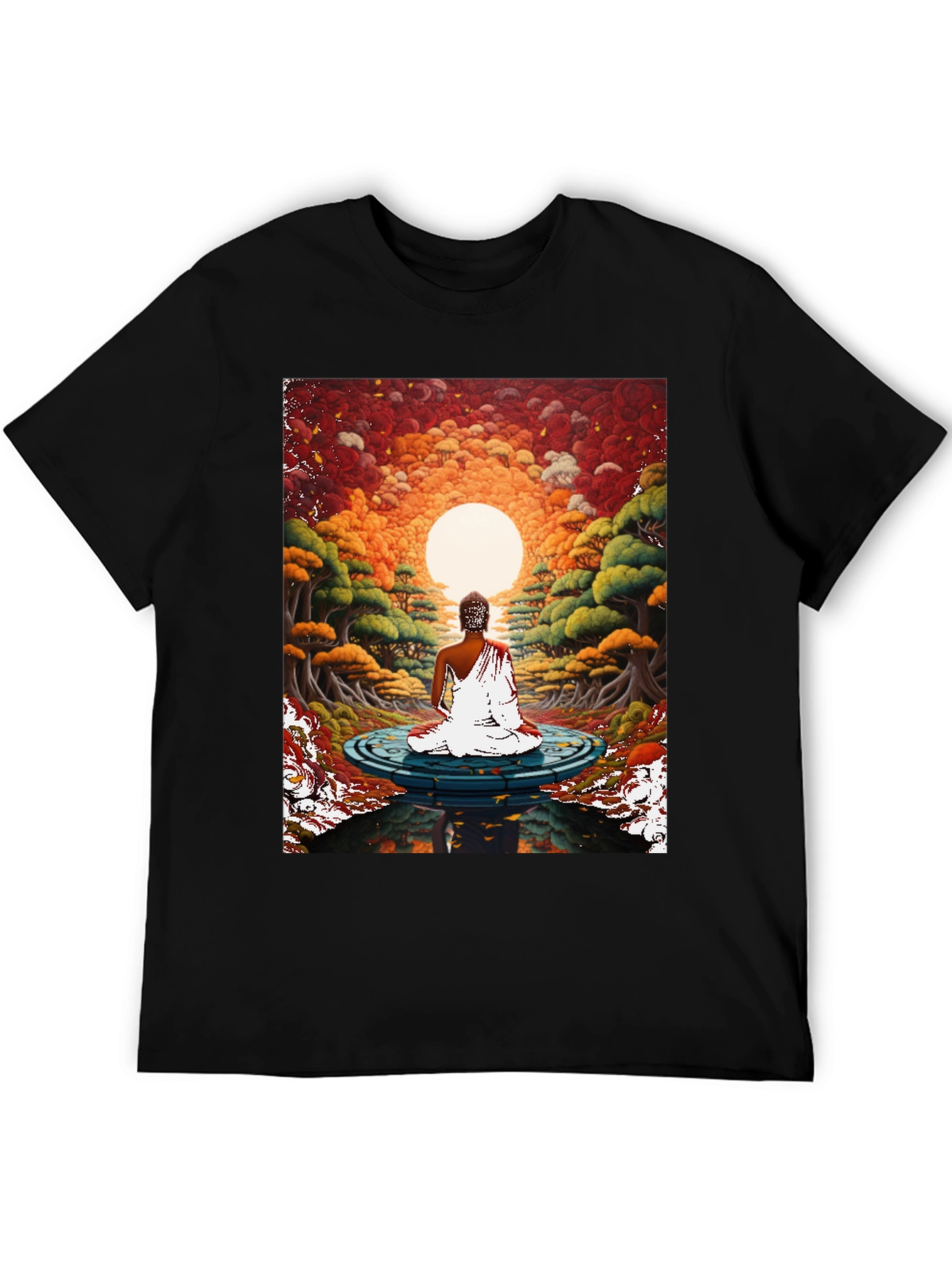 Meditative T-Shirt: Buddha Sunset Design