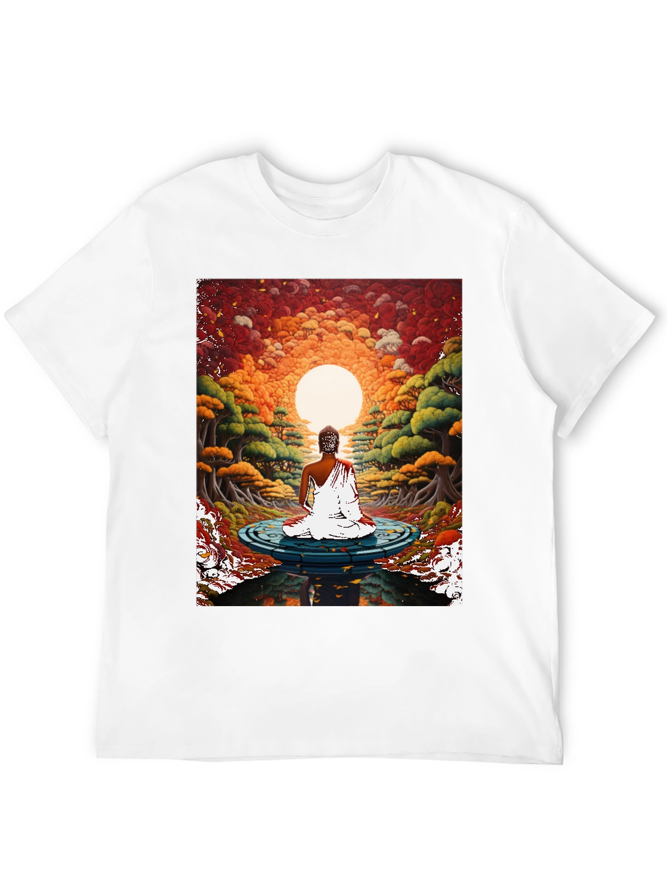 Meditative T-Shirt: Buddha Sunset Design
