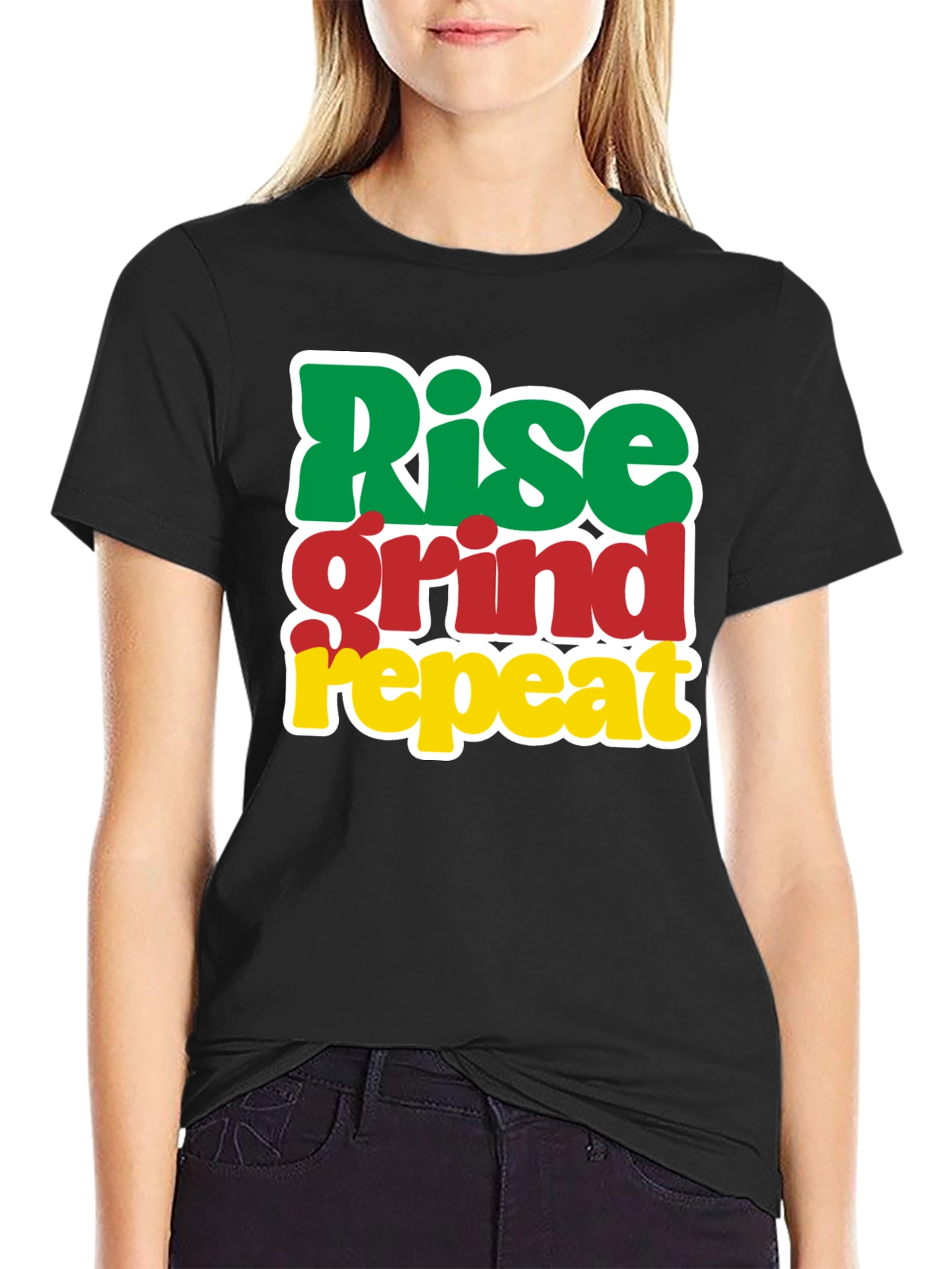 Rise Grind Repeat Graphic Tee - Black