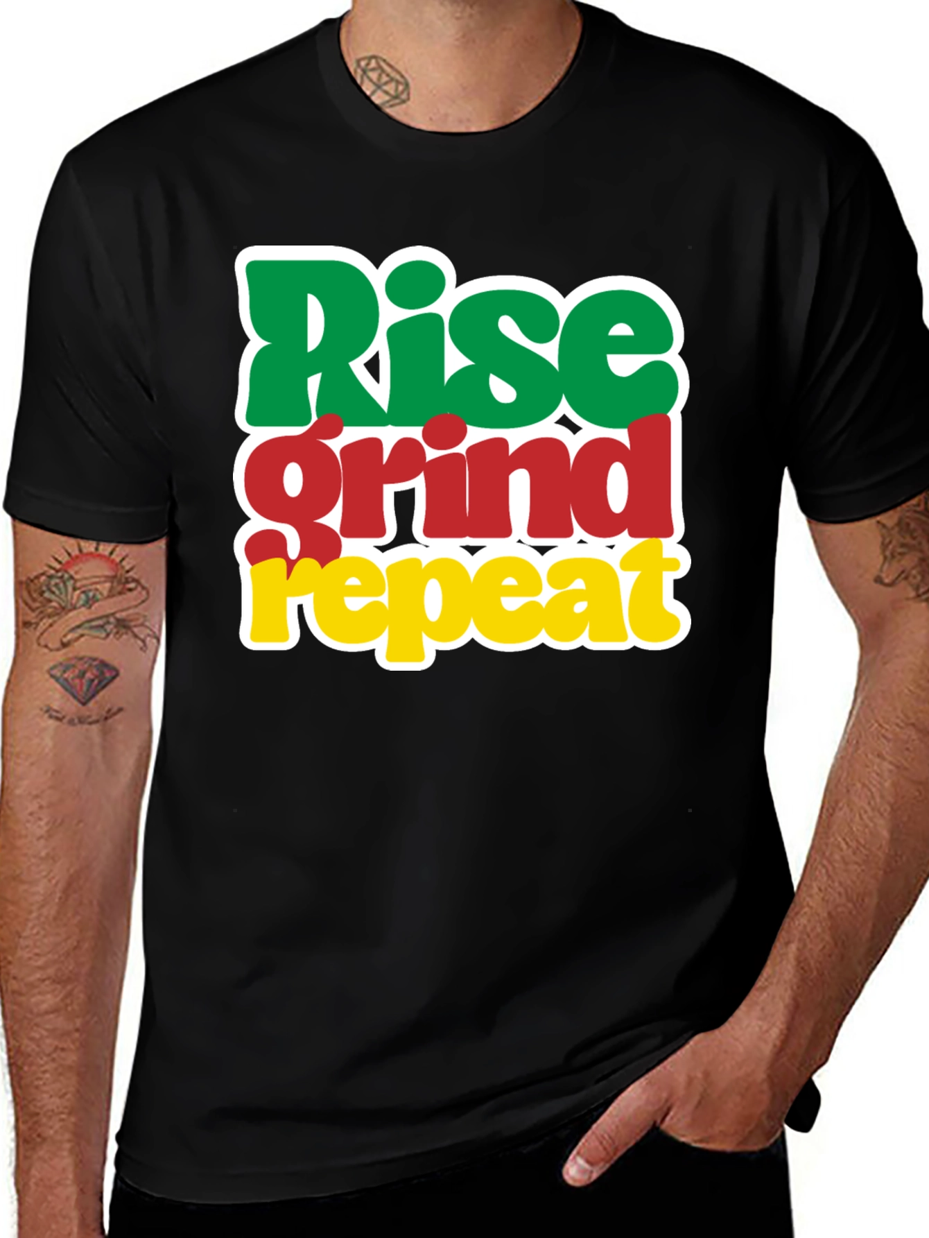 Rise Grind Repeat Graphic Tee - Black