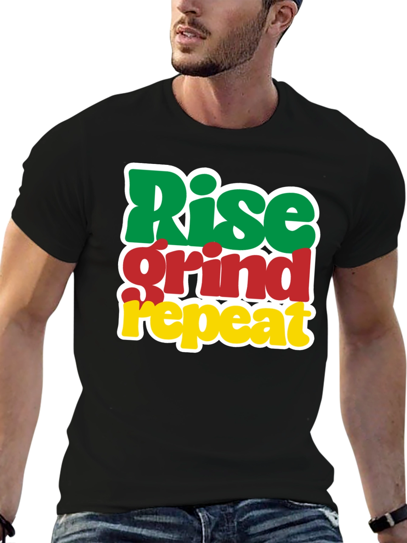 Rise Grind Repeat Graphic Tee - Black