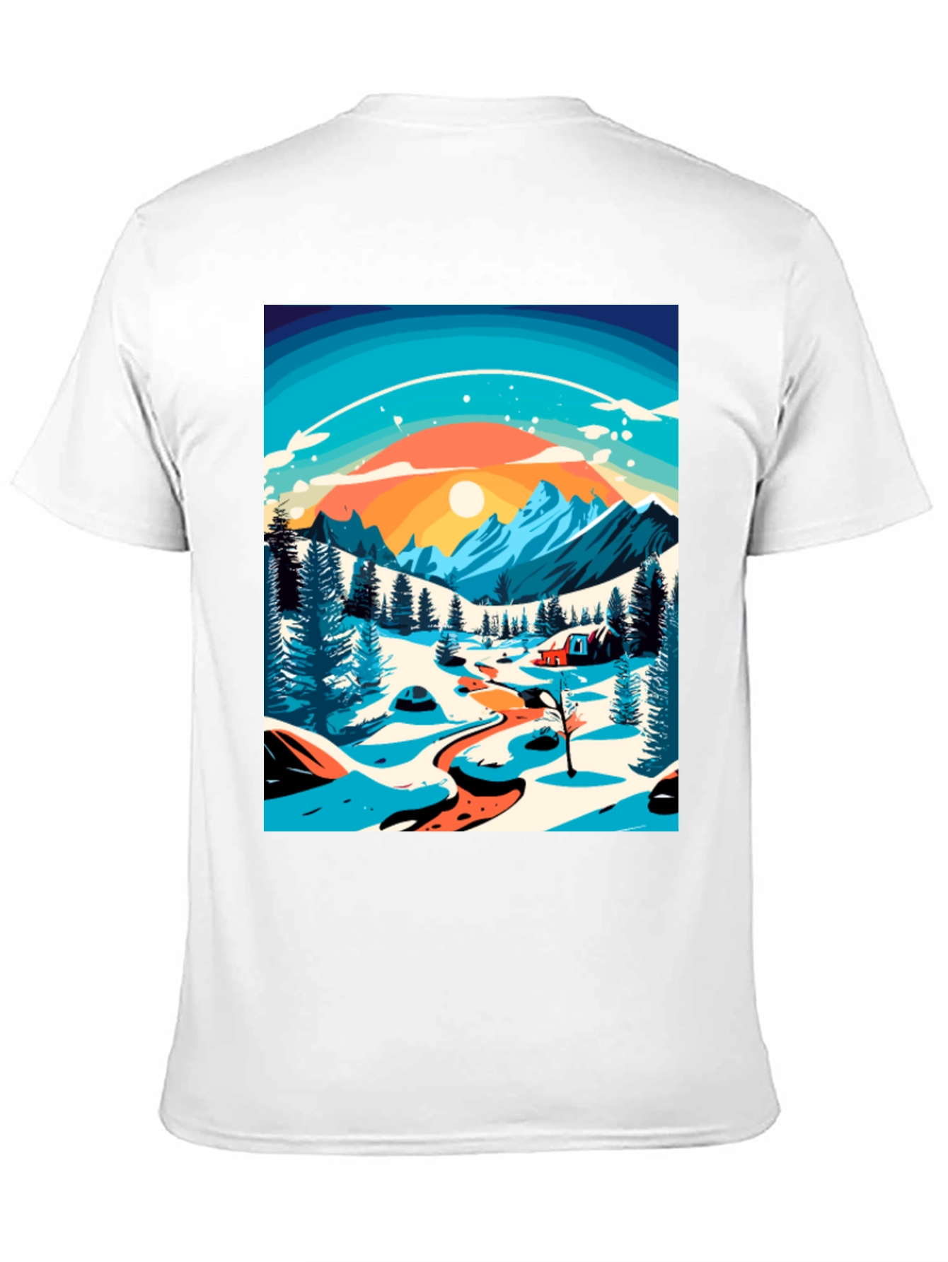 Winter Mountain Scene Graphic Tee