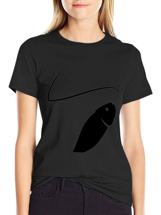 Mens Black T-Shirt with Fish Design