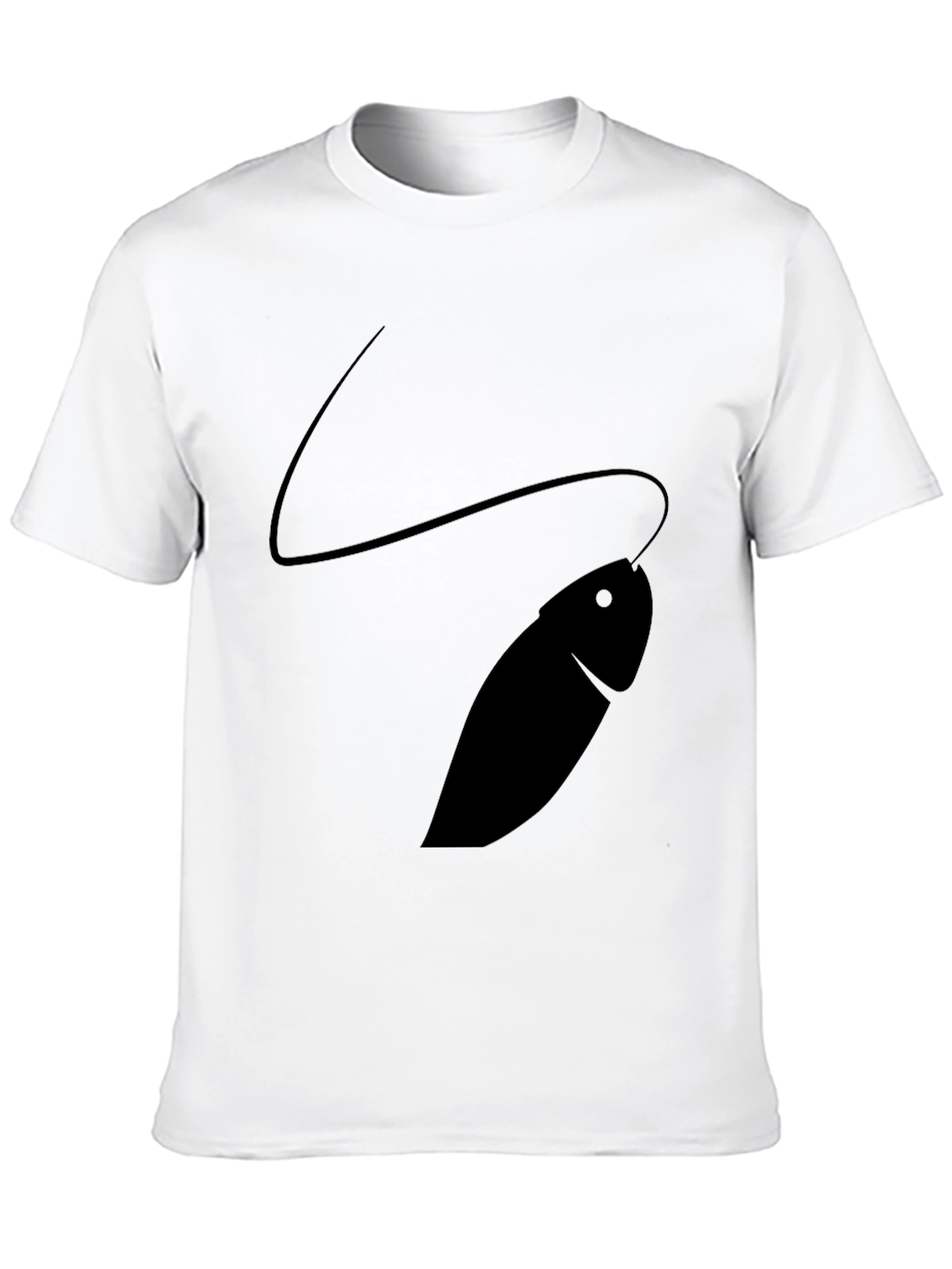 Mens Black T-Shirt with Fish Design