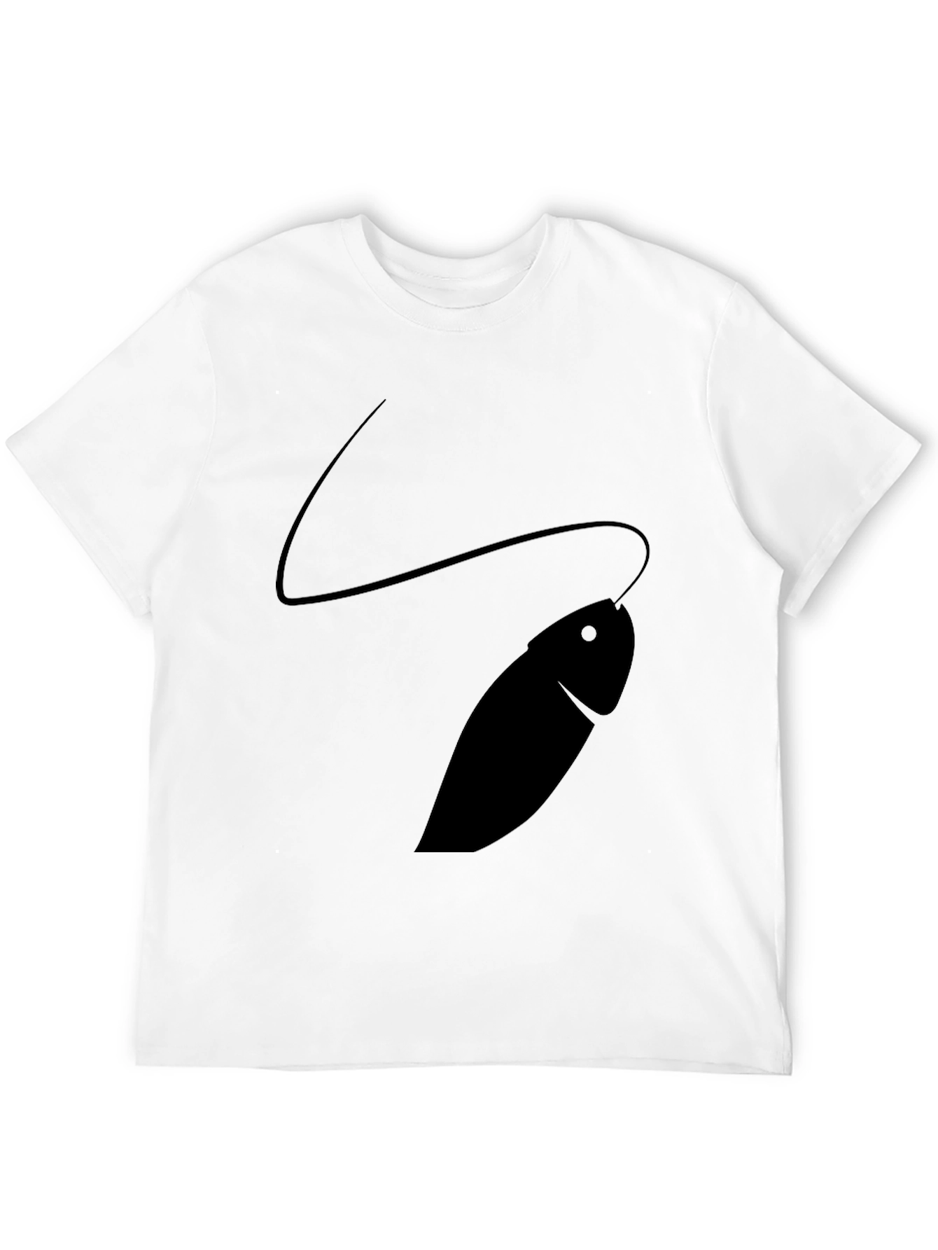 Mens Black T-Shirt with Fish Design