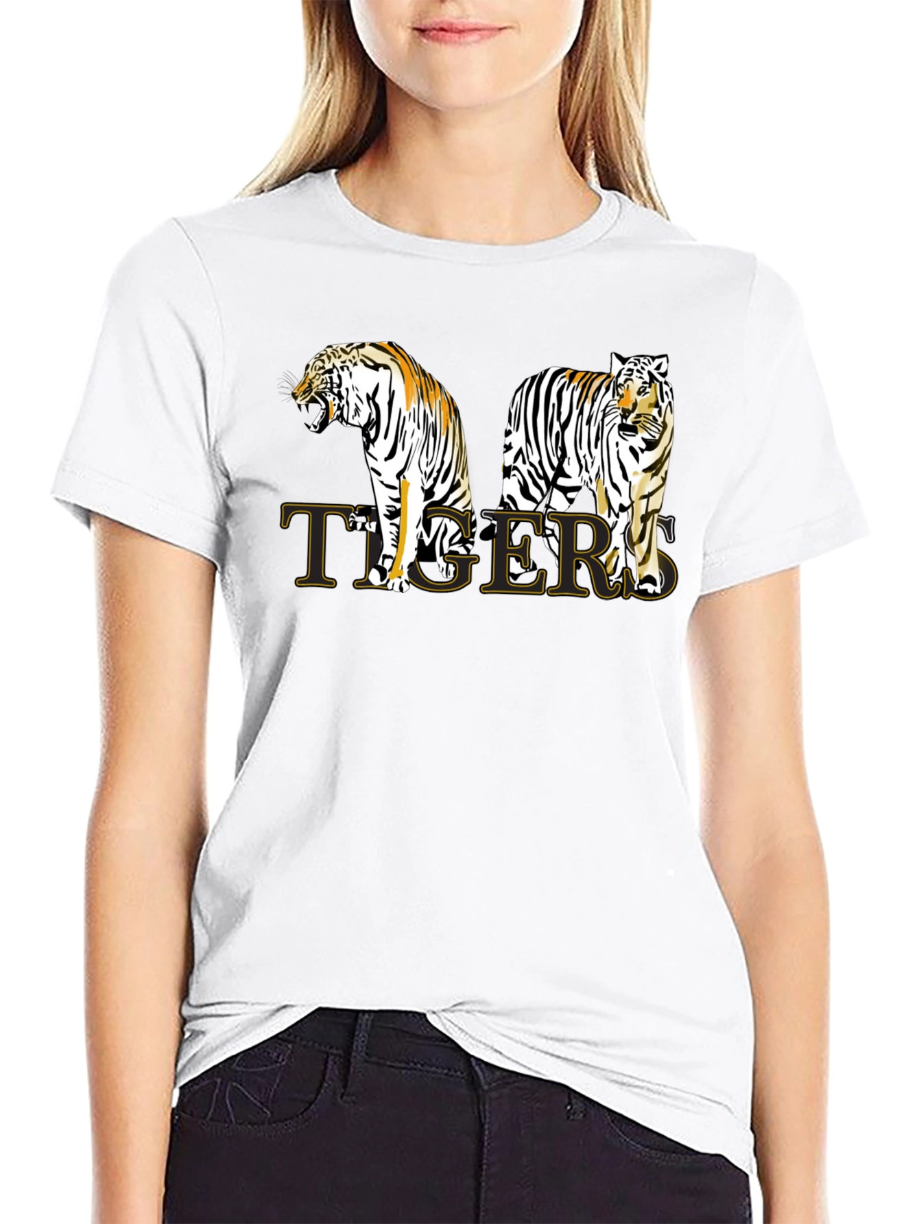 Tigers Graphic Print T-Shirt - Stylish Animal Tee
