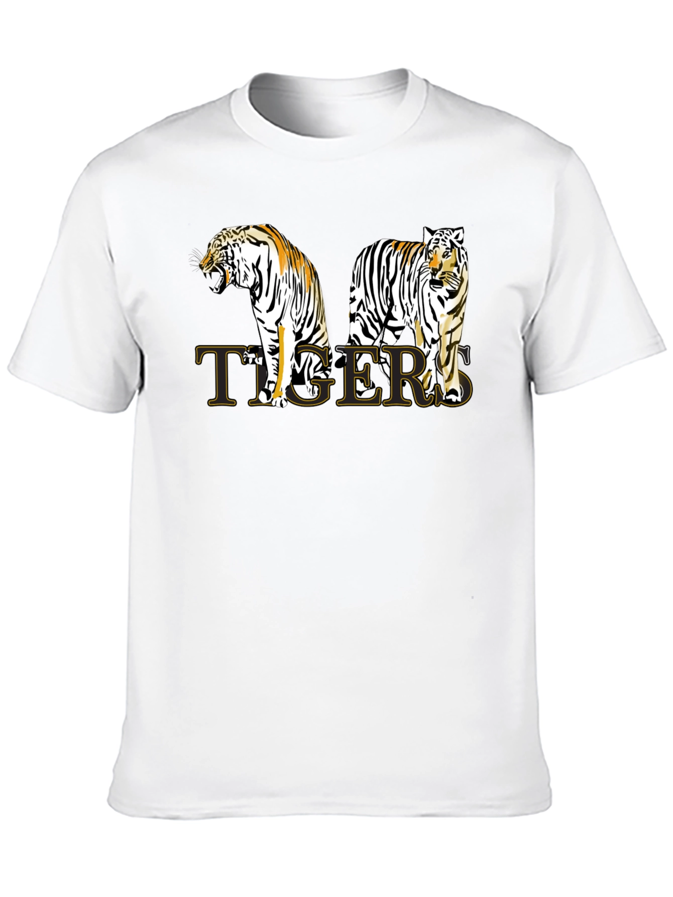 Tigers Graphic Print T-Shirt - Stylish Animal Tee