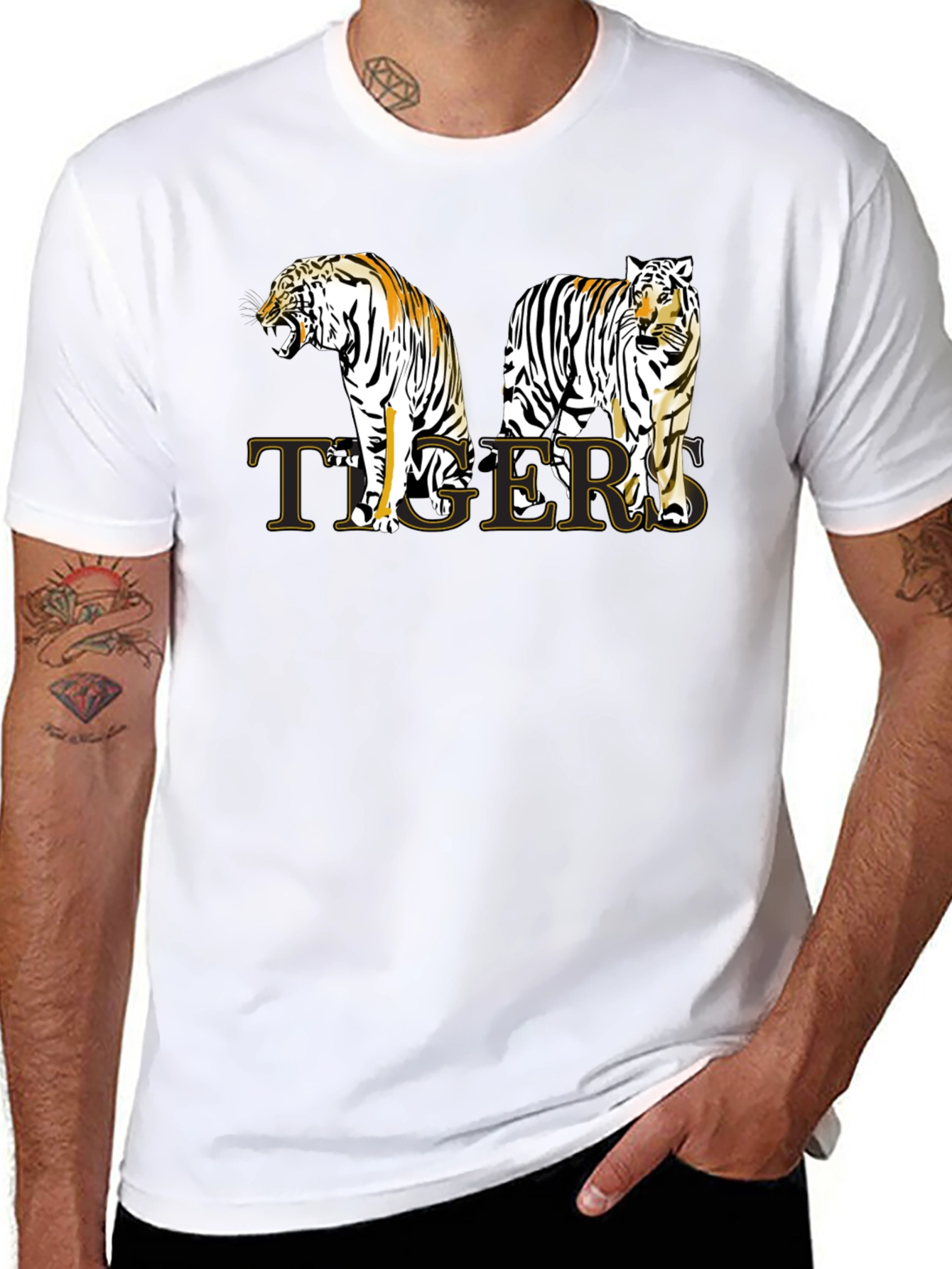 Tigers Graphic Print T-Shirt - Stylish Animal Tee