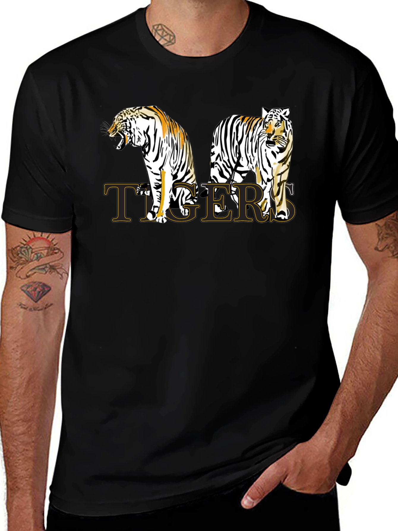 Tigers Graphic Print T-Shirt - Stylish Animal Tee