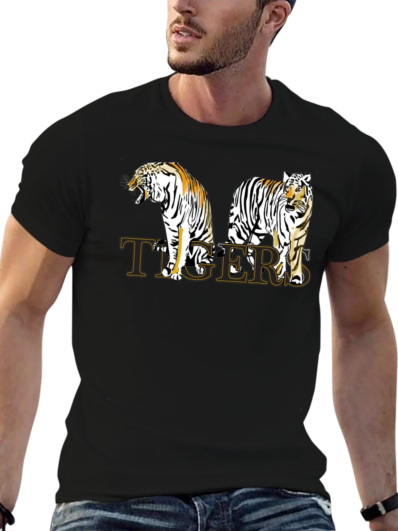 Tigers Graphic Print T-Shirt - Stylish Animal Tee