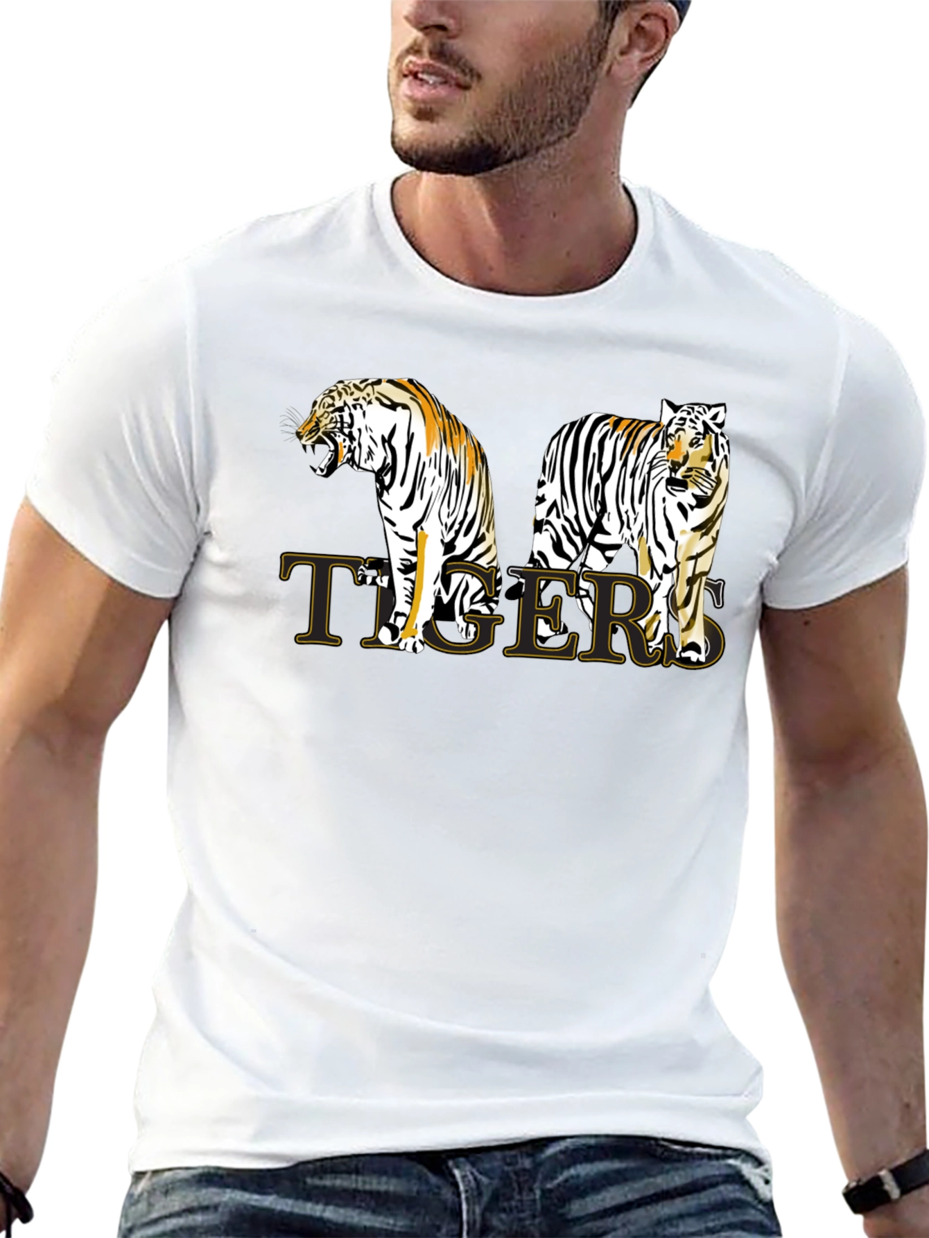 Tigers Graphic Print T-Shirt - Stylish Animal Tee