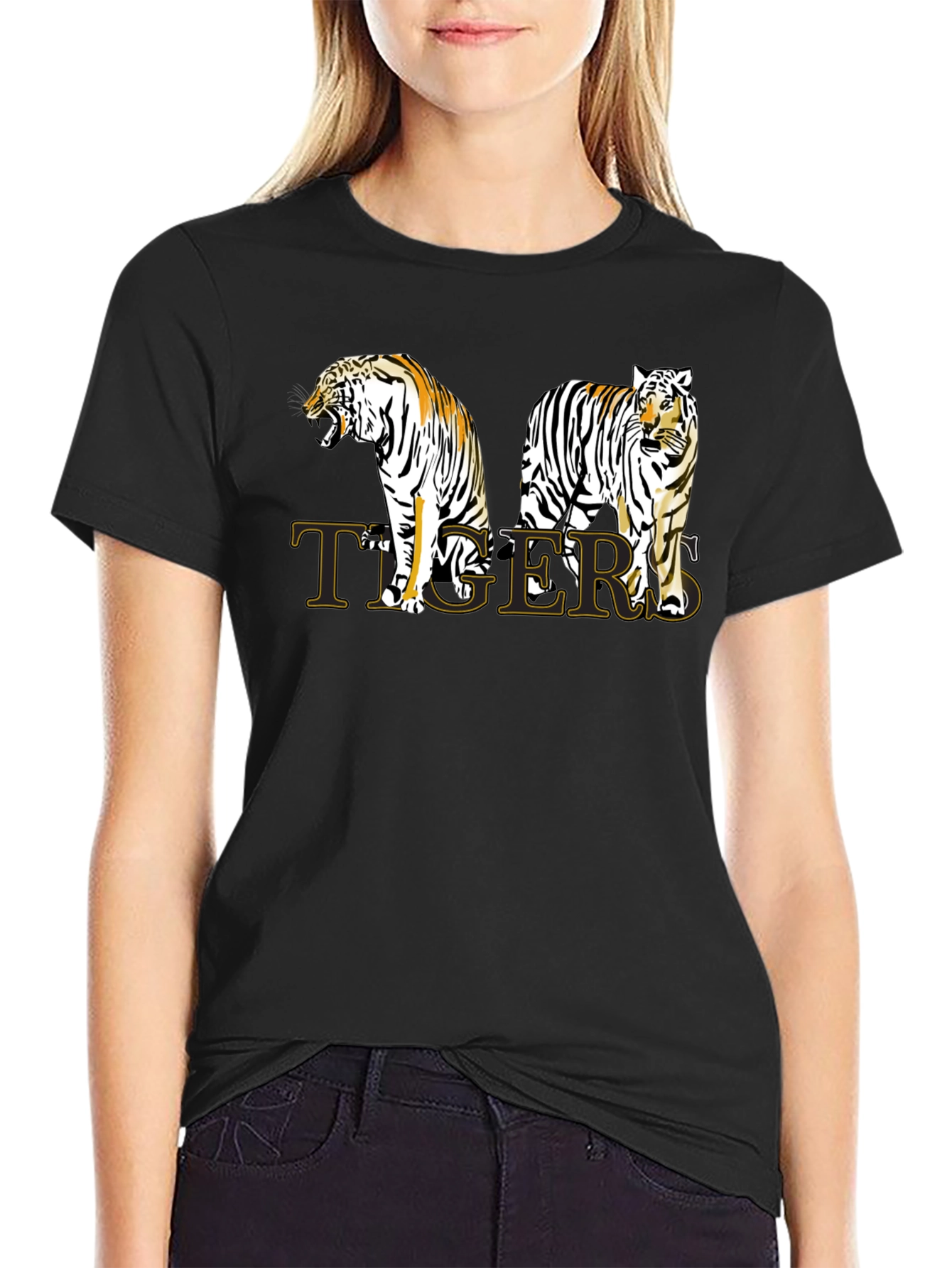 Tigers Graphic Print T-Shirt - Stylish Animal Tee